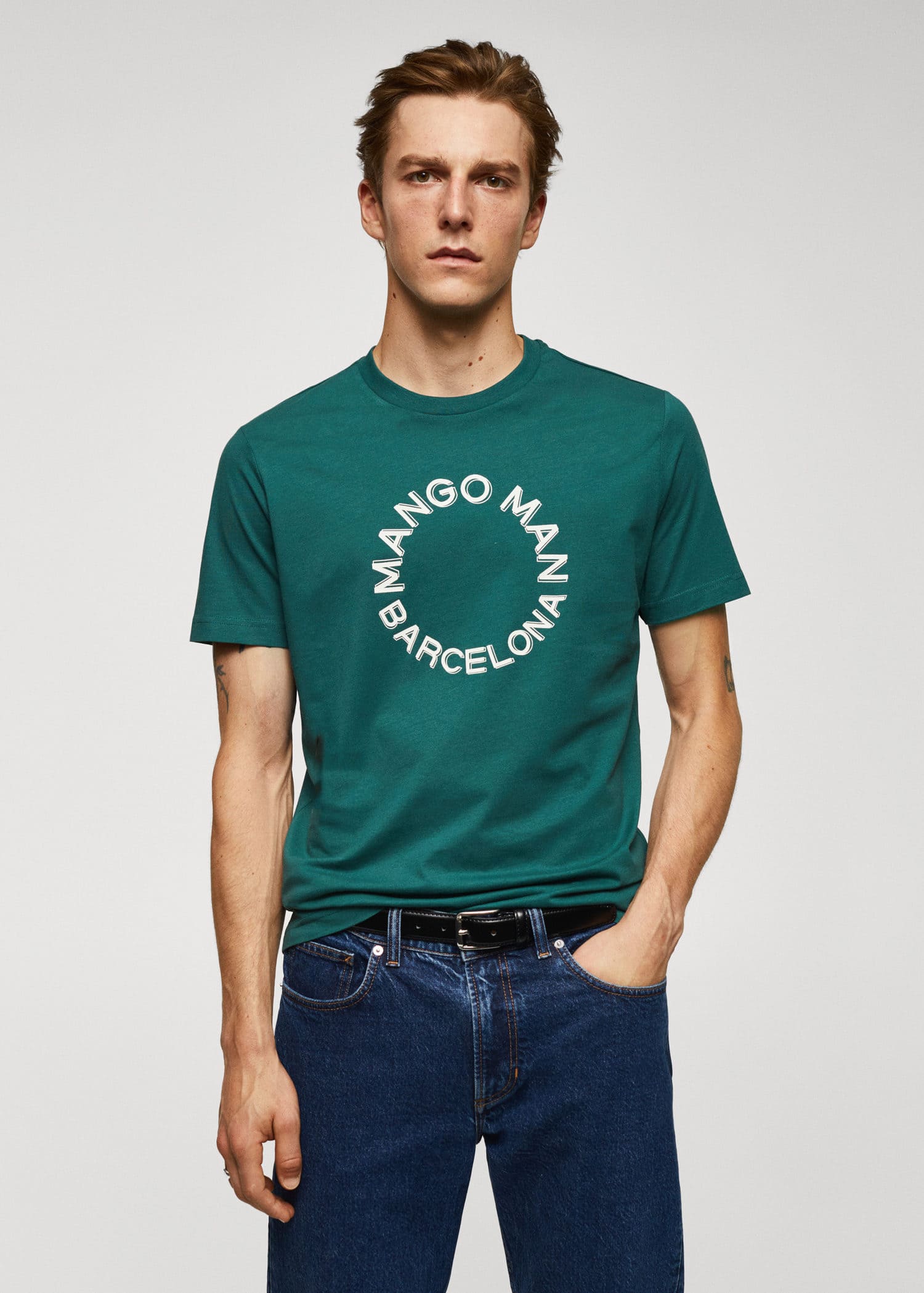 100% cotton t-shirt with logo | MANGO