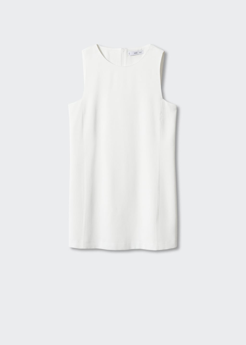 Plain white sleeveless dress sales