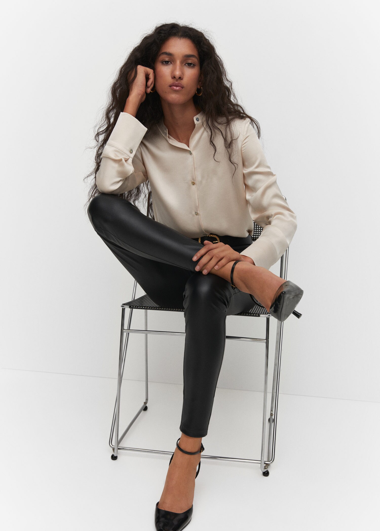 Faux-leather pants - Girls | MANGO OUTLET USA