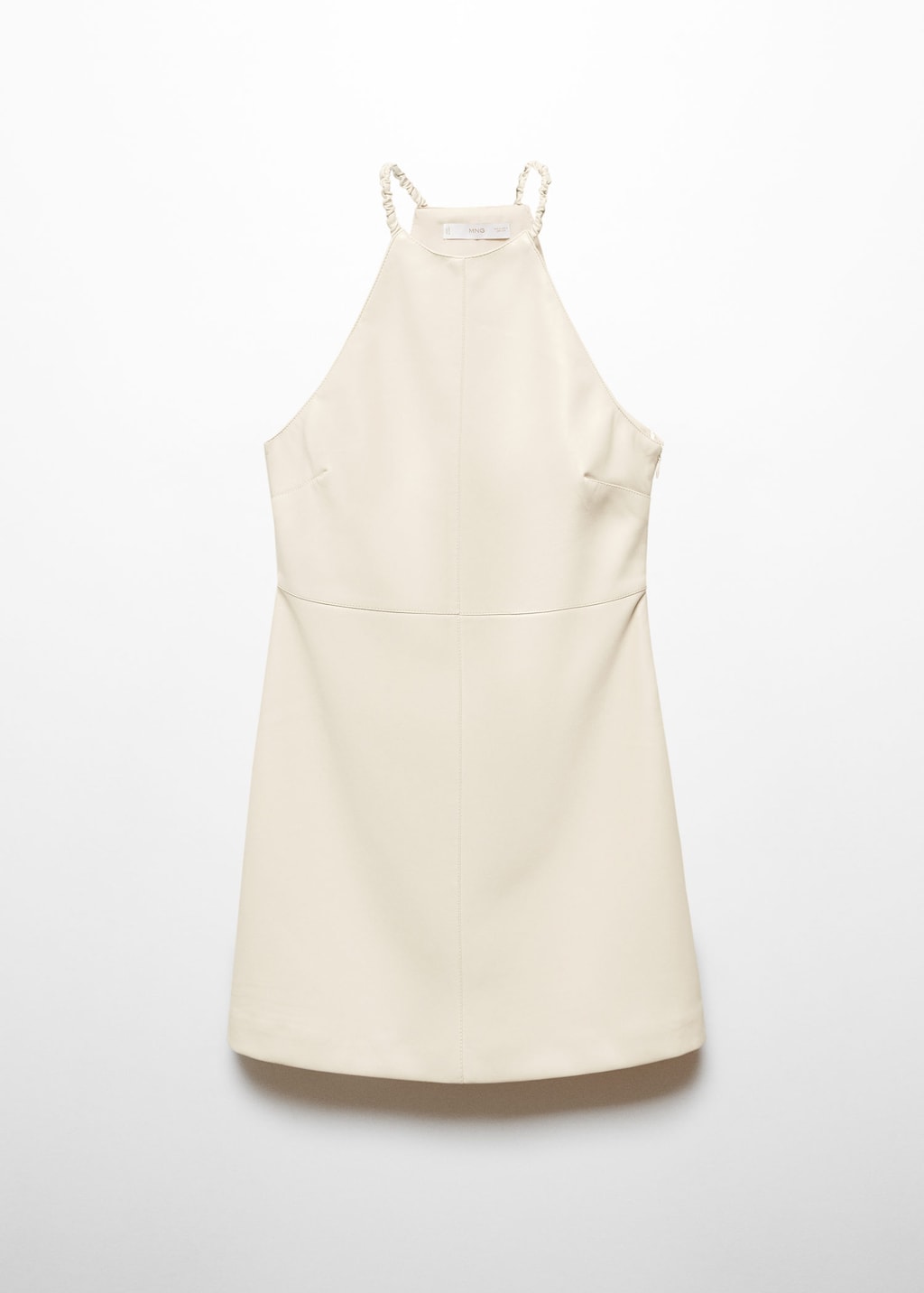 Leather effect halter dress MANGO