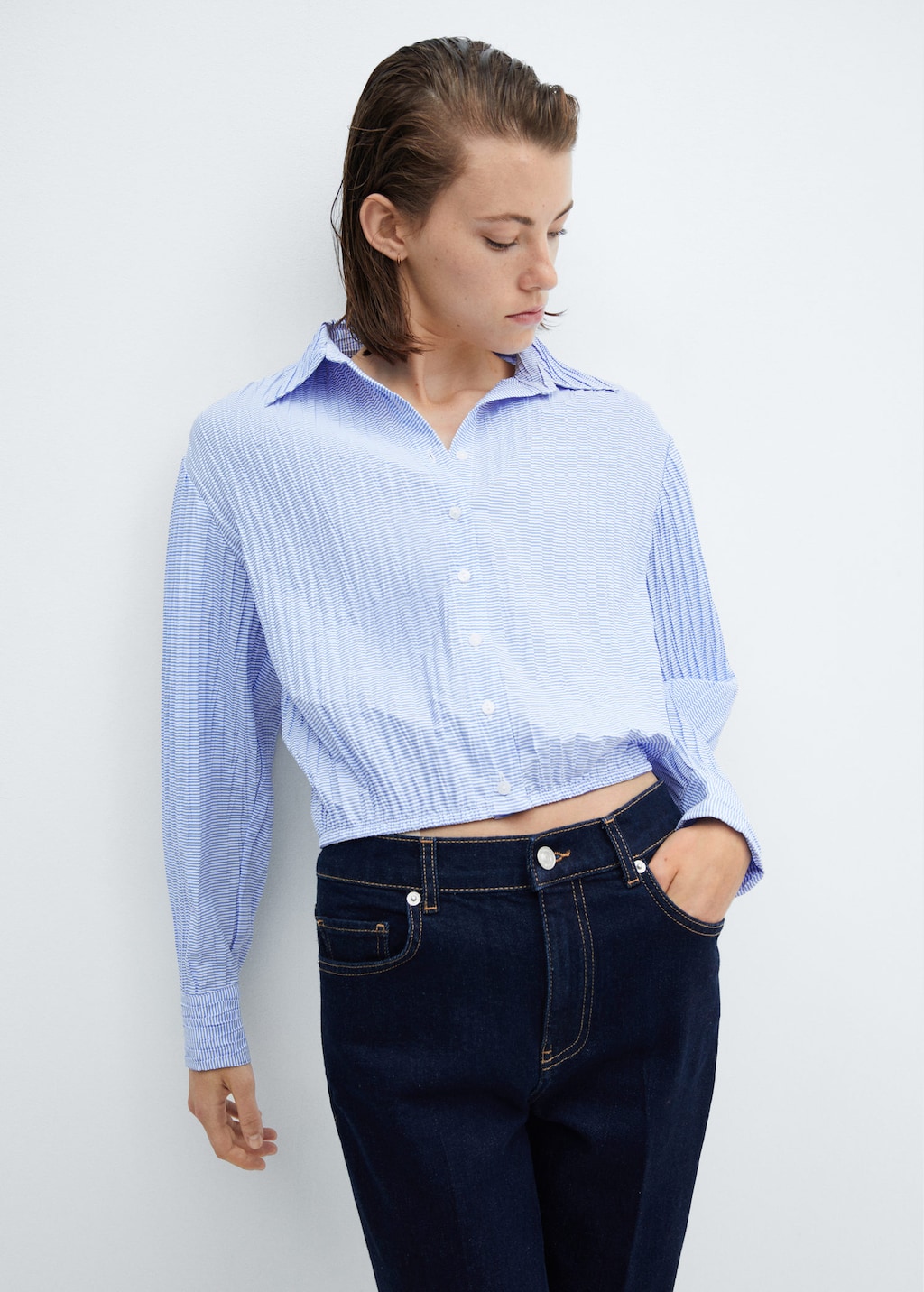 Striped textured shirt MANGO