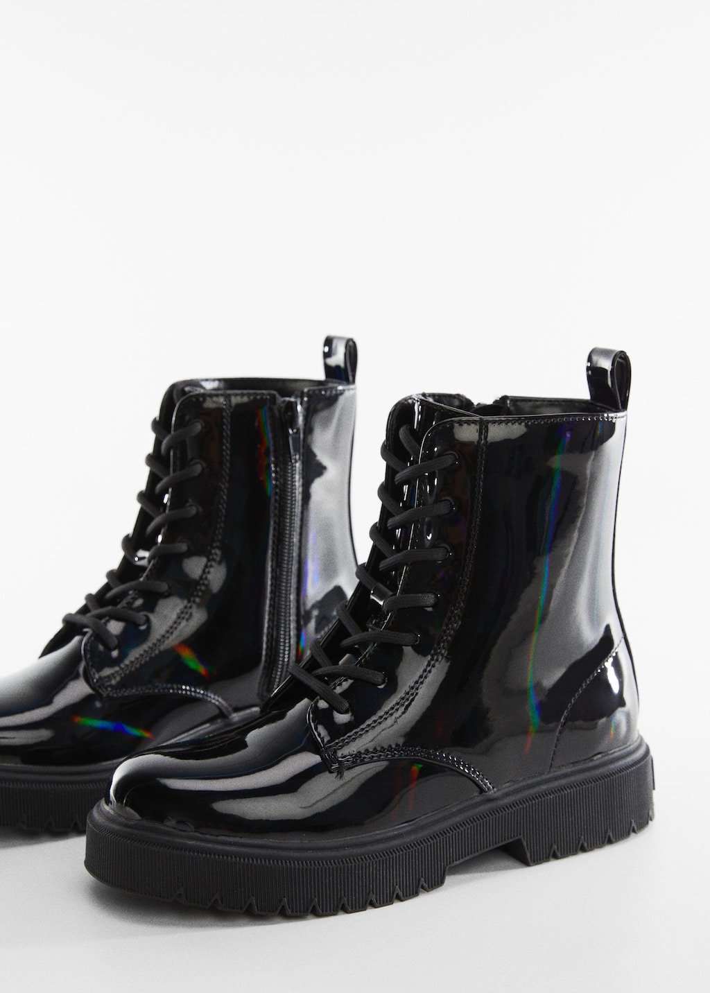 Mango lace up leather boots cheap