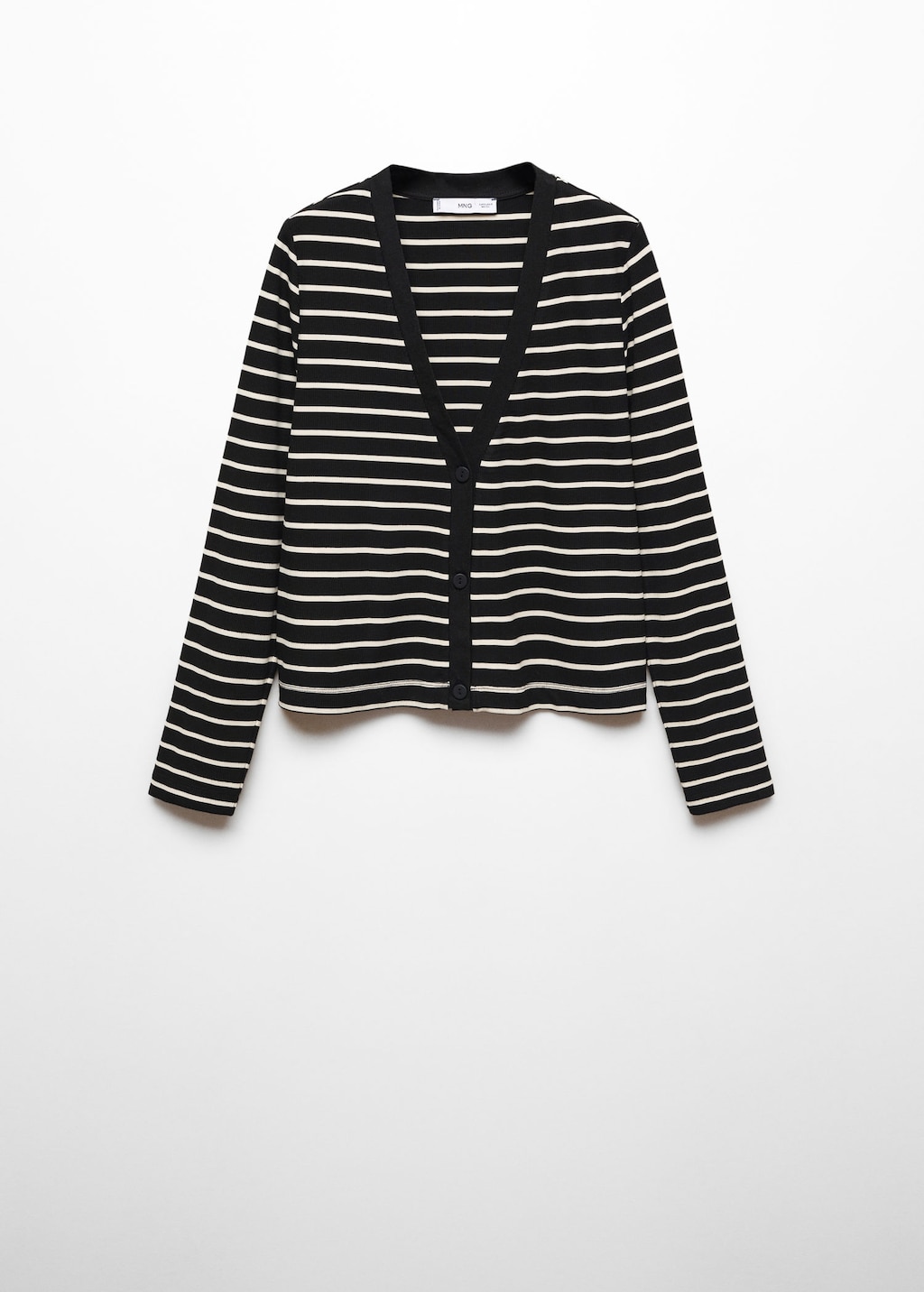 Black top striped cardigan
