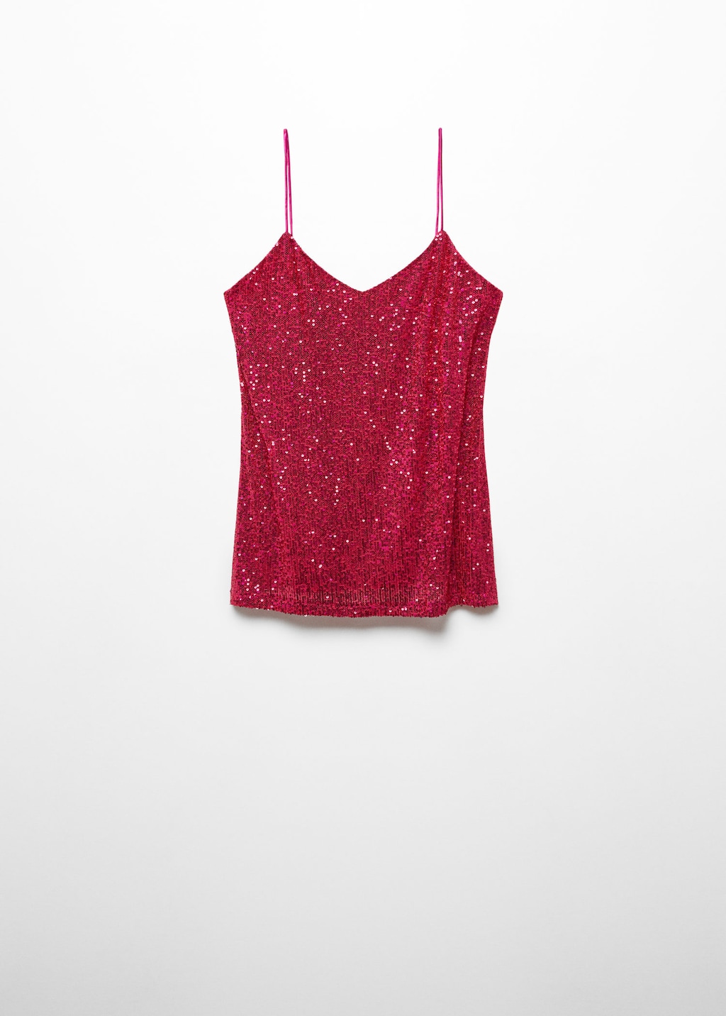 Sequin top with spaghetti strap | MANGO