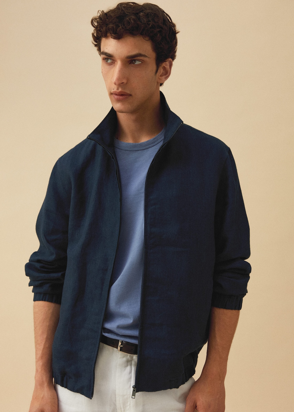 100 linen bomber jacket MANGO