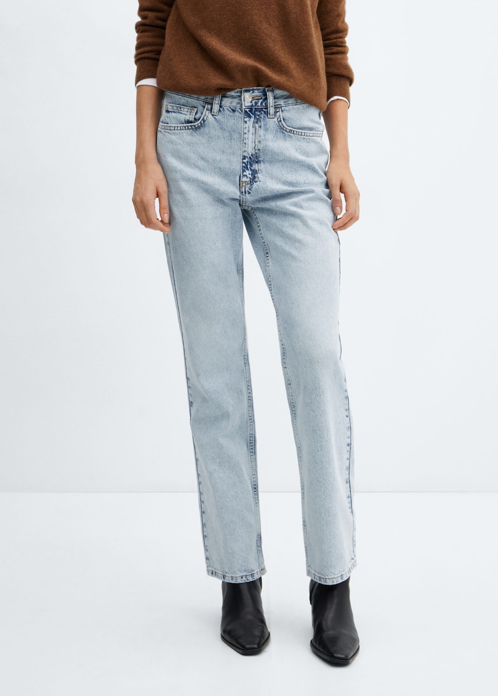 Mid-rise straight jeans | MANGO