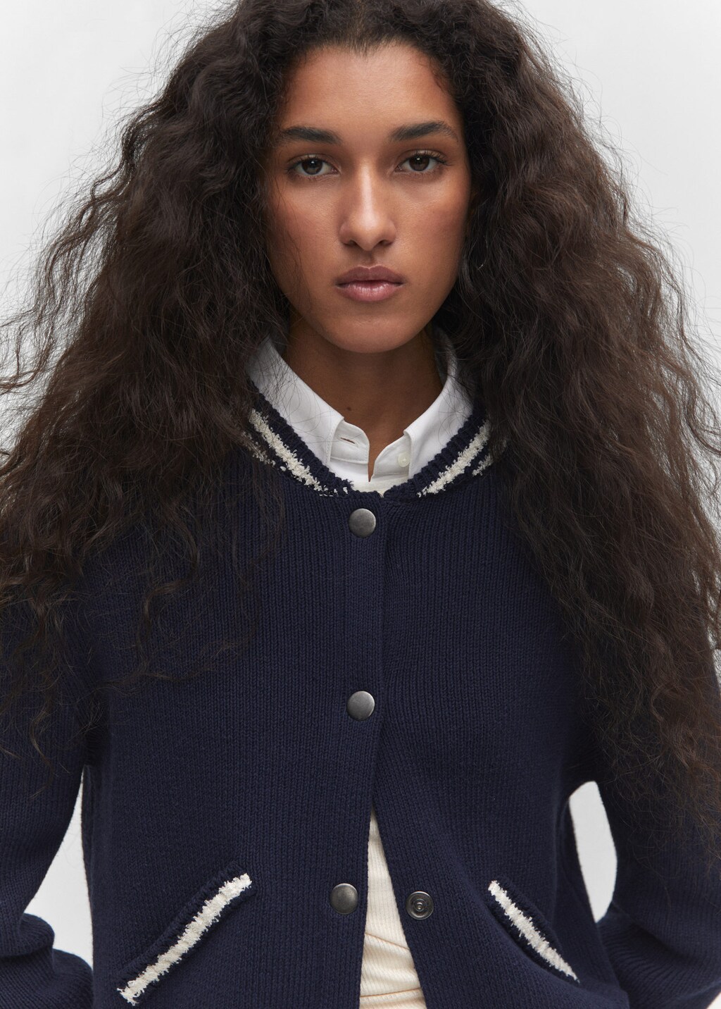 Contrast stripe cardigan shop