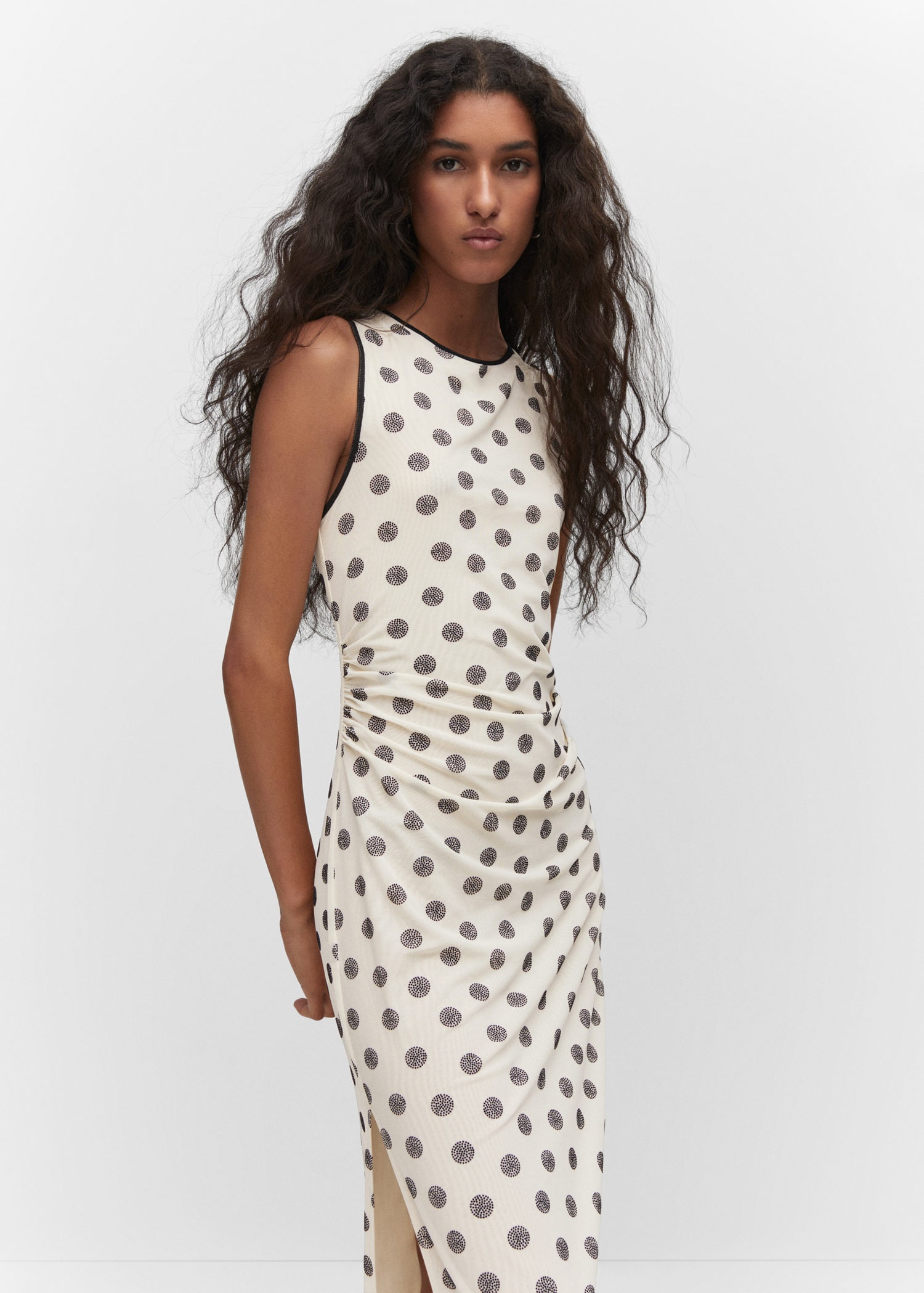 Printed dress with back opening | MANGO