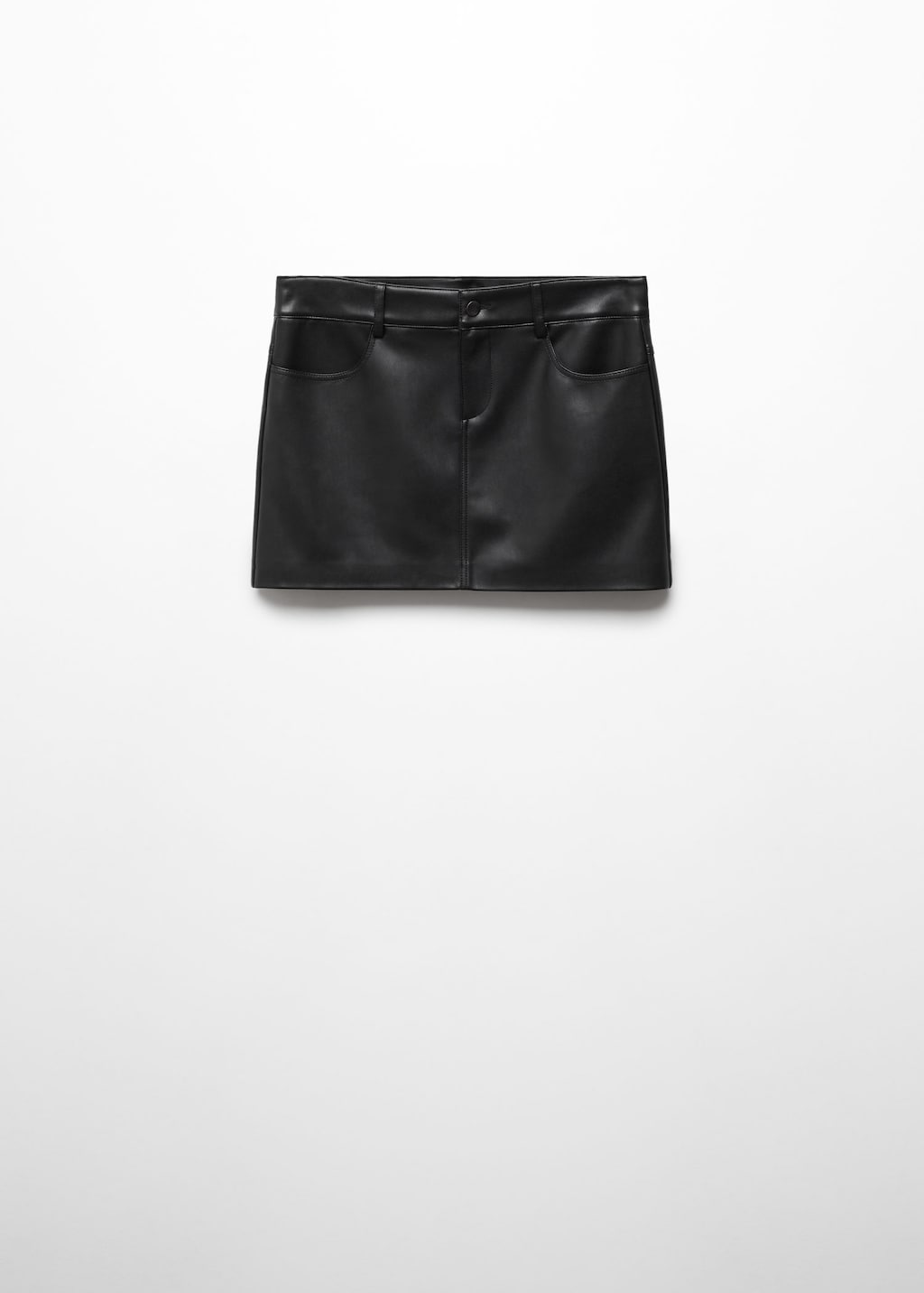Black leather cheap skirt mango