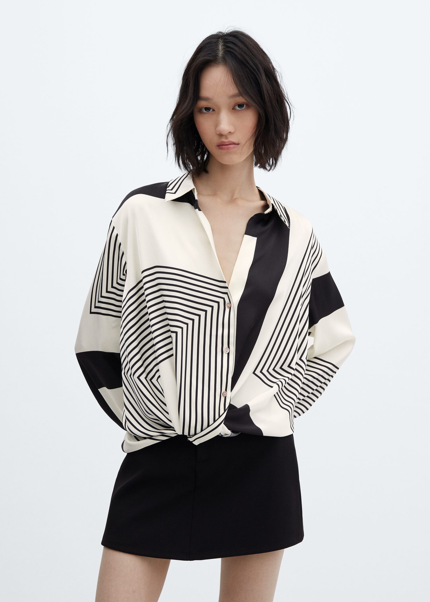 Zara Geometric Print Shirt, Women's Fashion, Tops, Blouses on