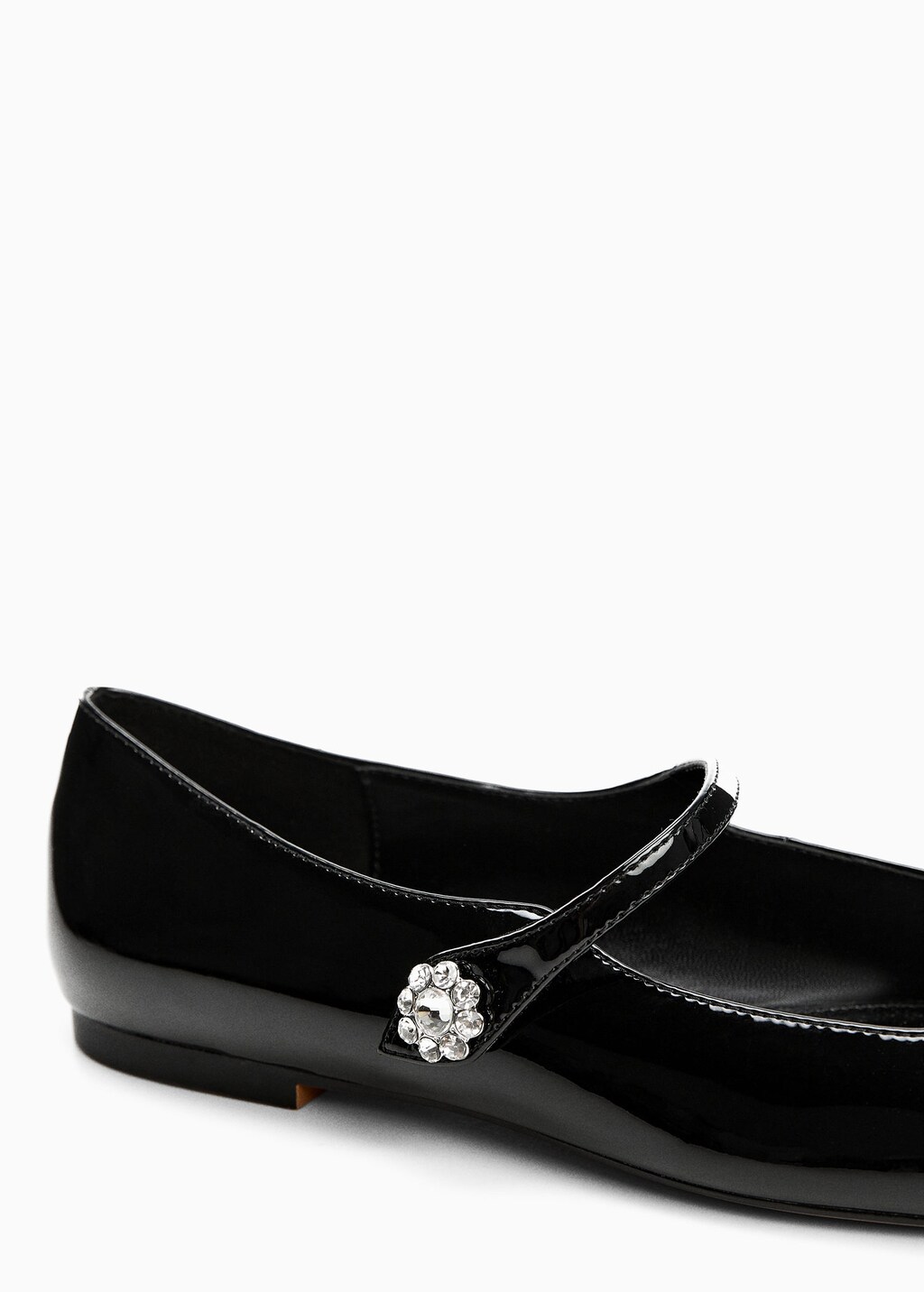 Jewelled patent leather effect ballerinas