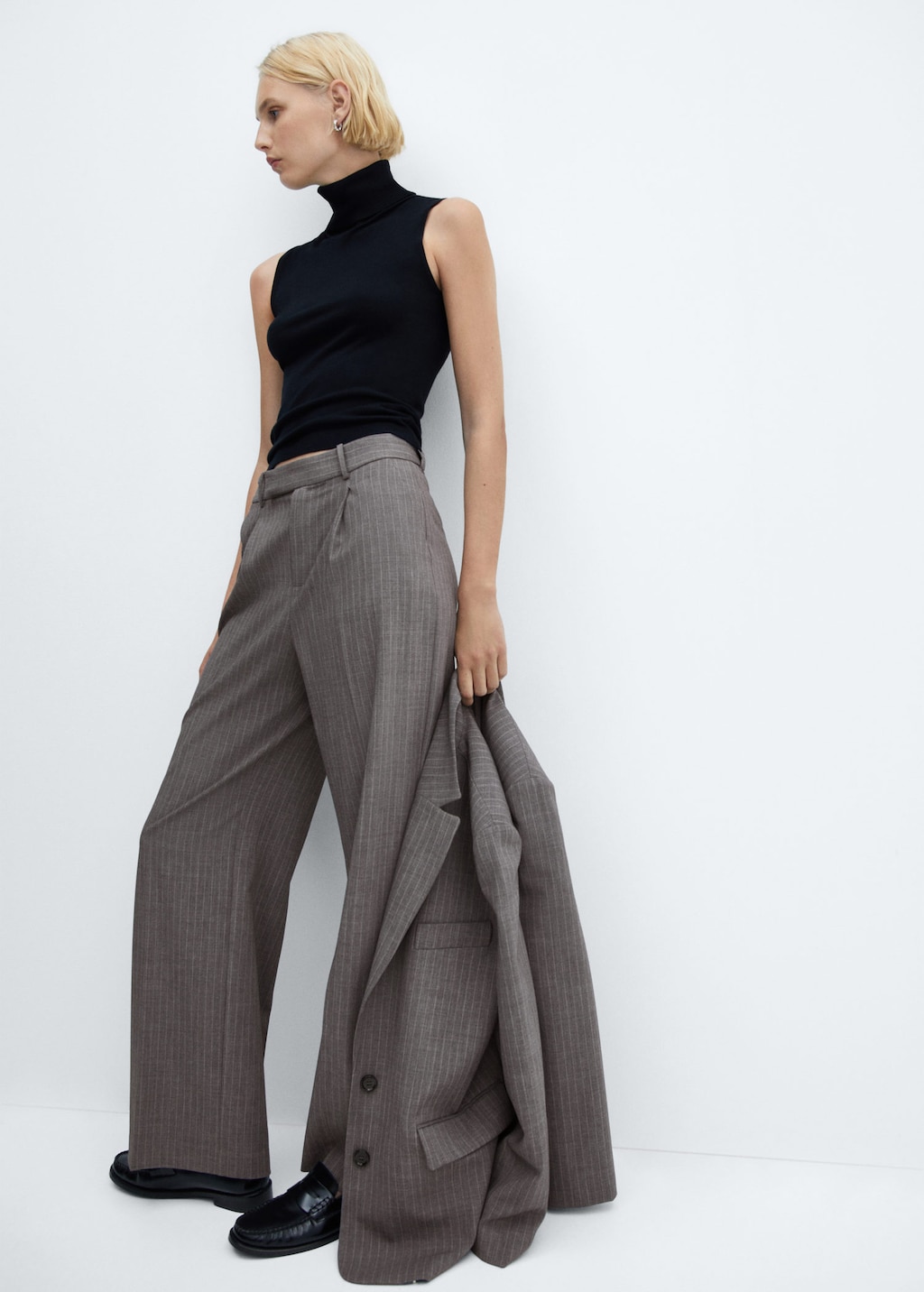 Striped suit trousers mango store