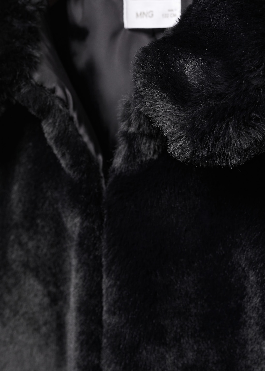 Mango black faux fur coat cheap