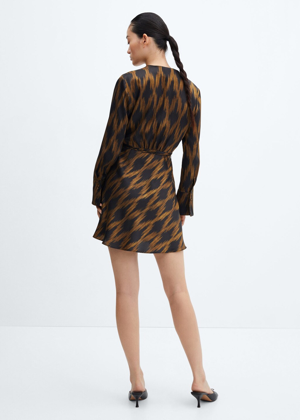 Mango print wrap dress sales