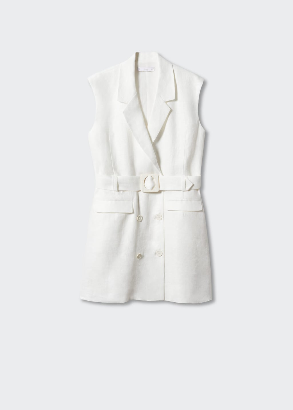 100 linen dress with lapels