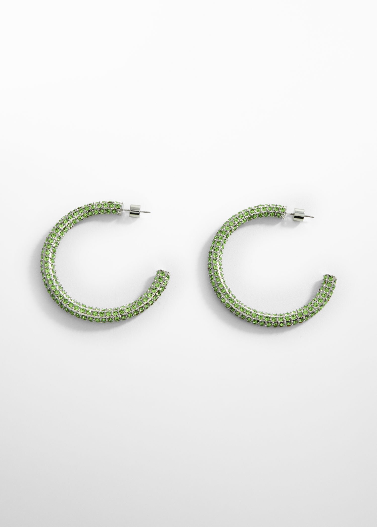 Rhinestone hoop earrings MANGO