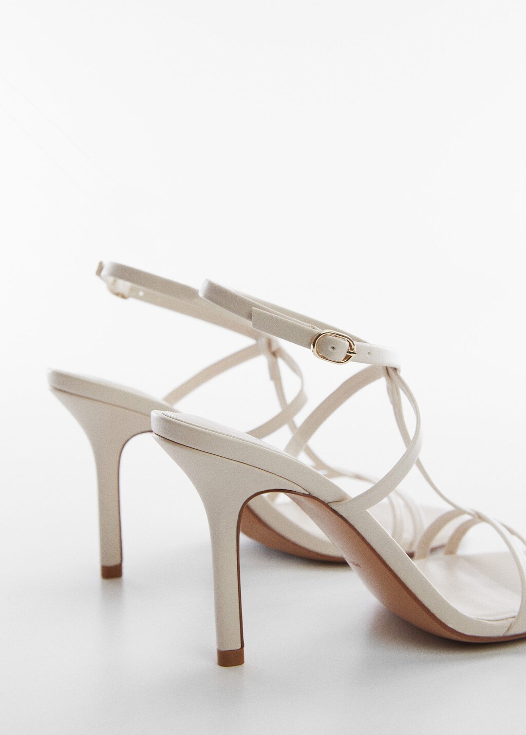 Mango white top heeled sandals