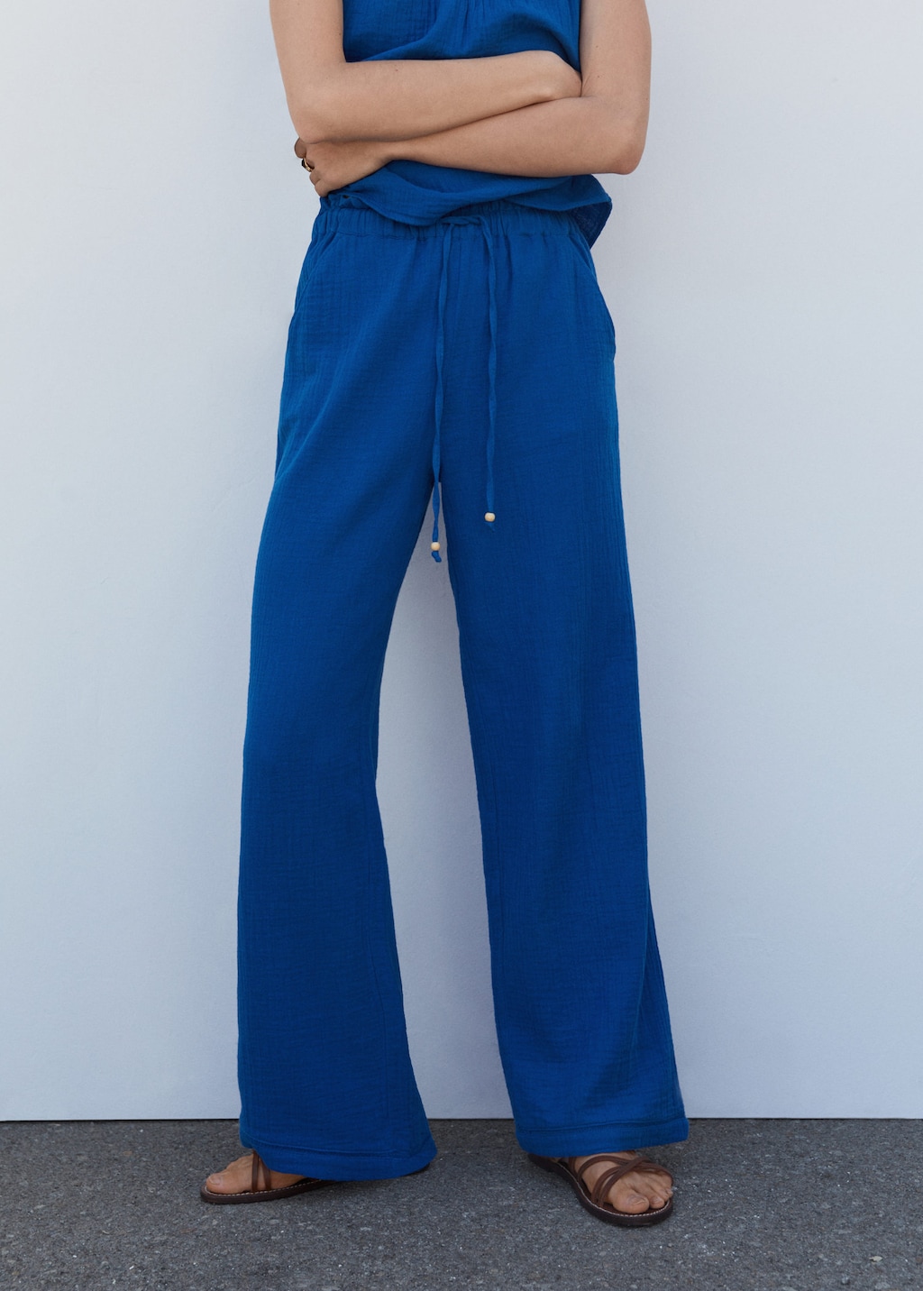 Ladies cotton deals trousers elasticated waist