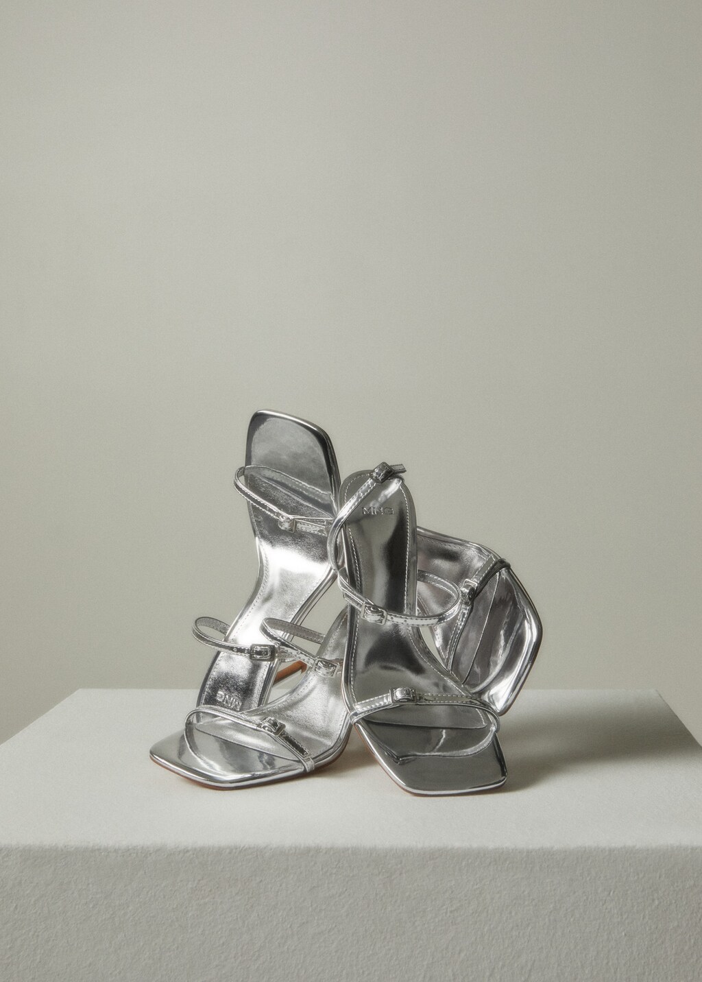 Metallic grey sandals clearance