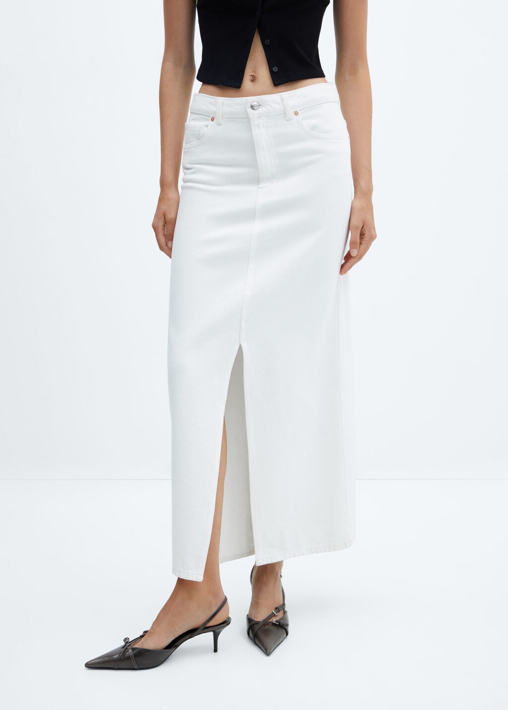 Slit denim skirt MANGO