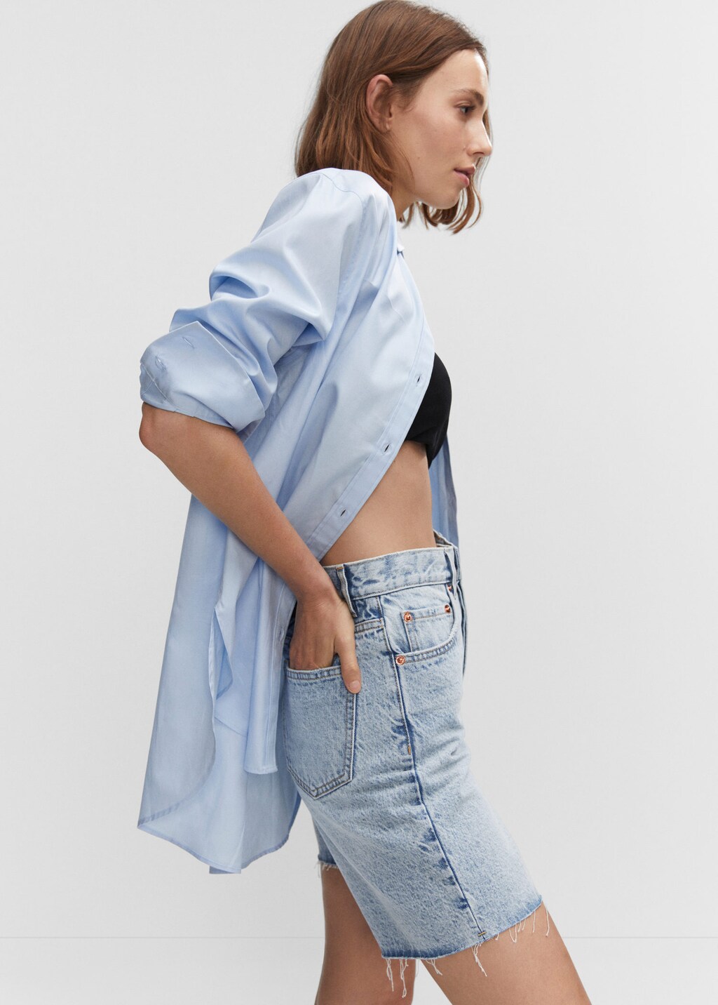 Short ripped outlet denim jacket