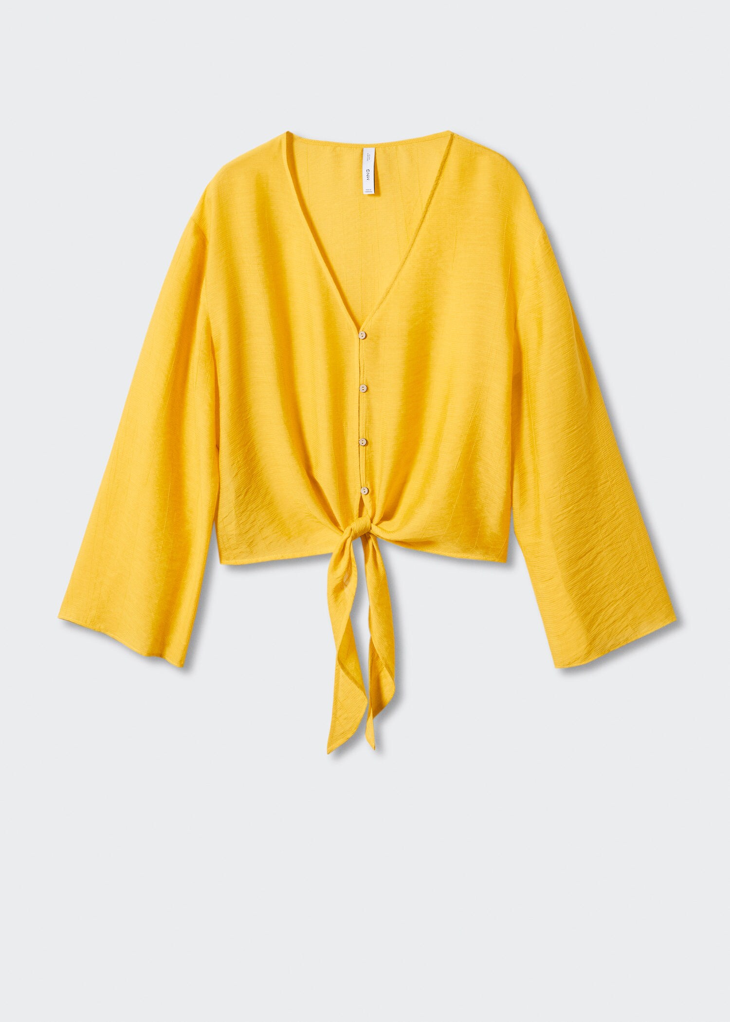 yellow bell sleeve blouse