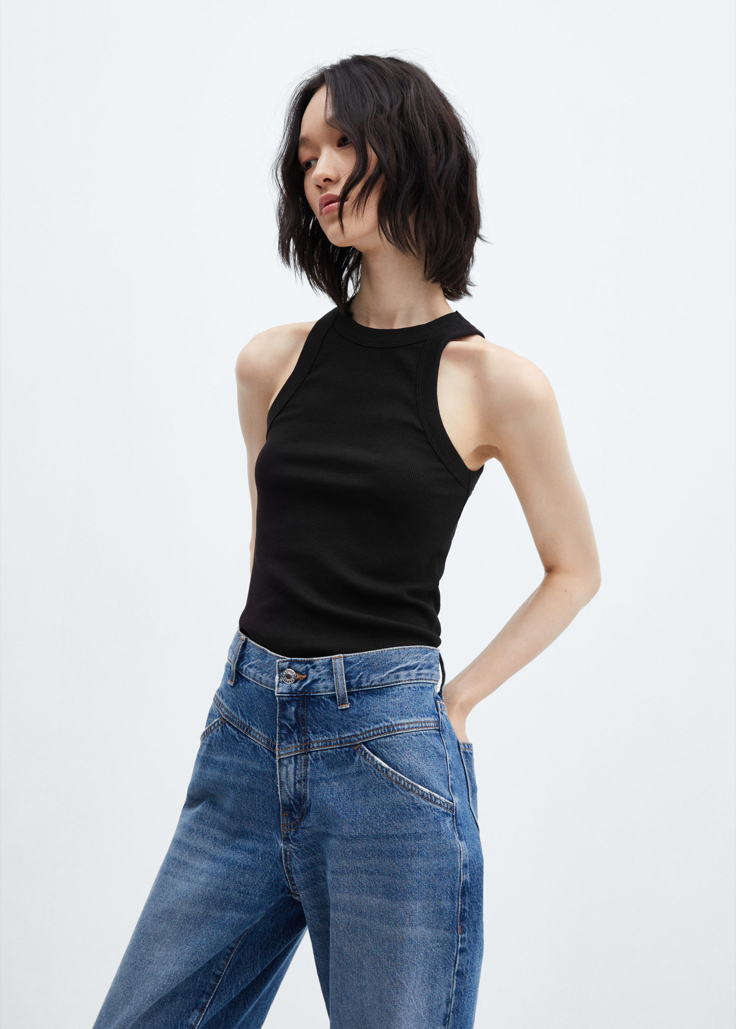 Top-bralette | Ribbed Cotton | Onyx
