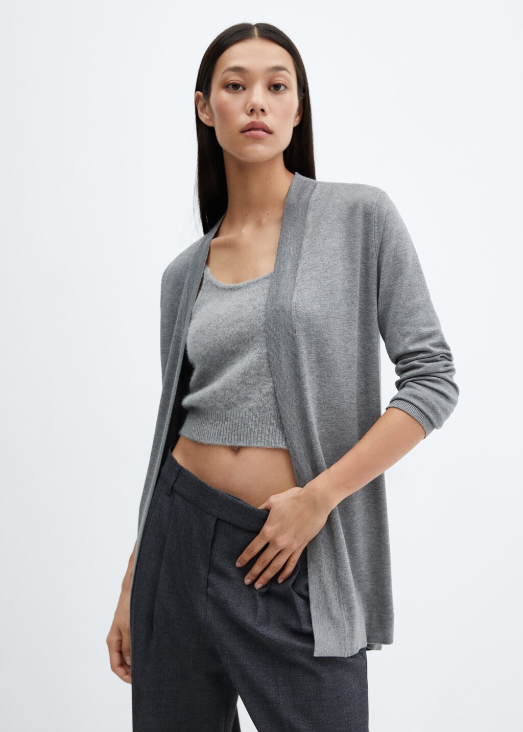 Mango grey outlet cardigan