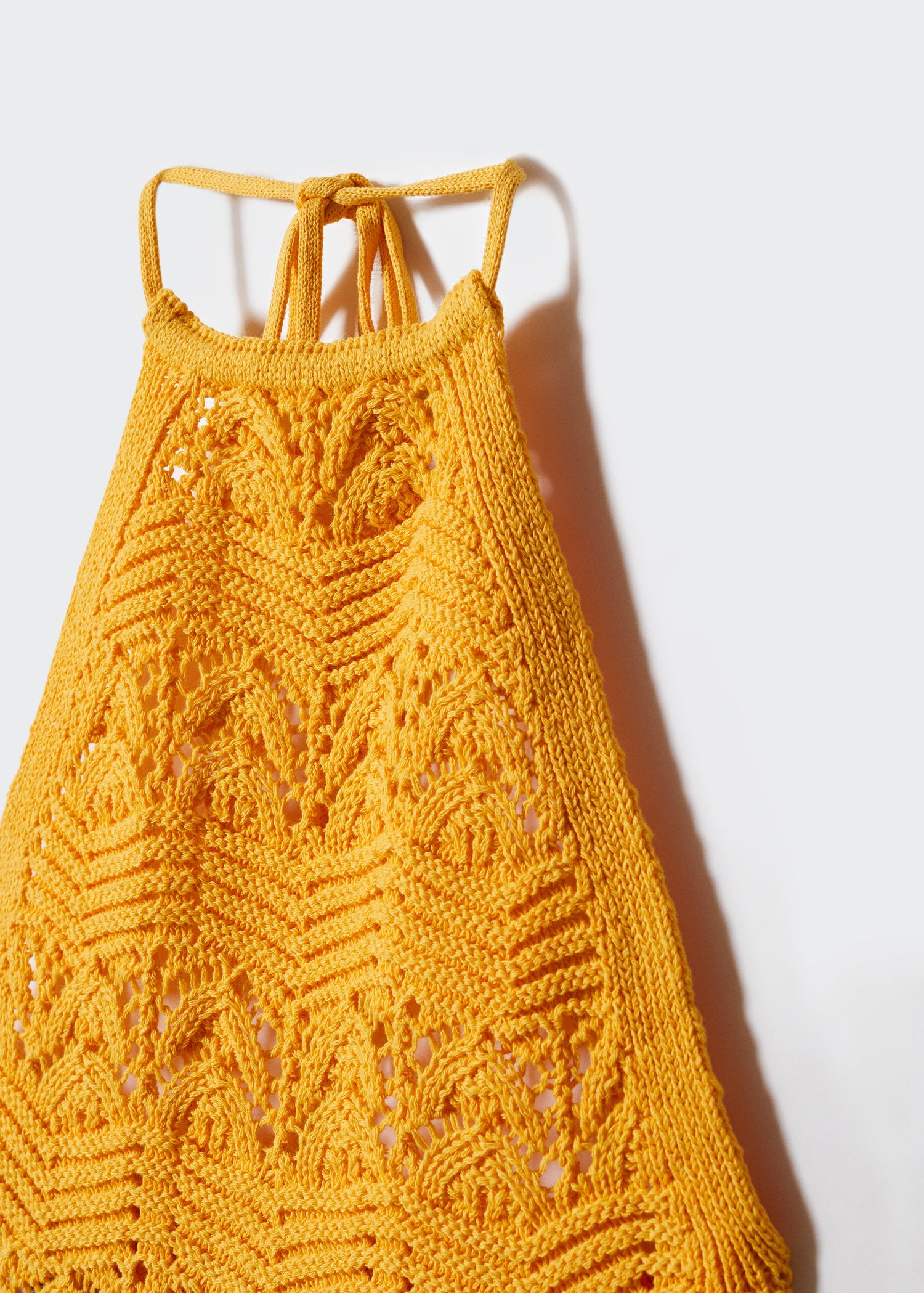 Crochet Knitted Halterneck Top Offwhite