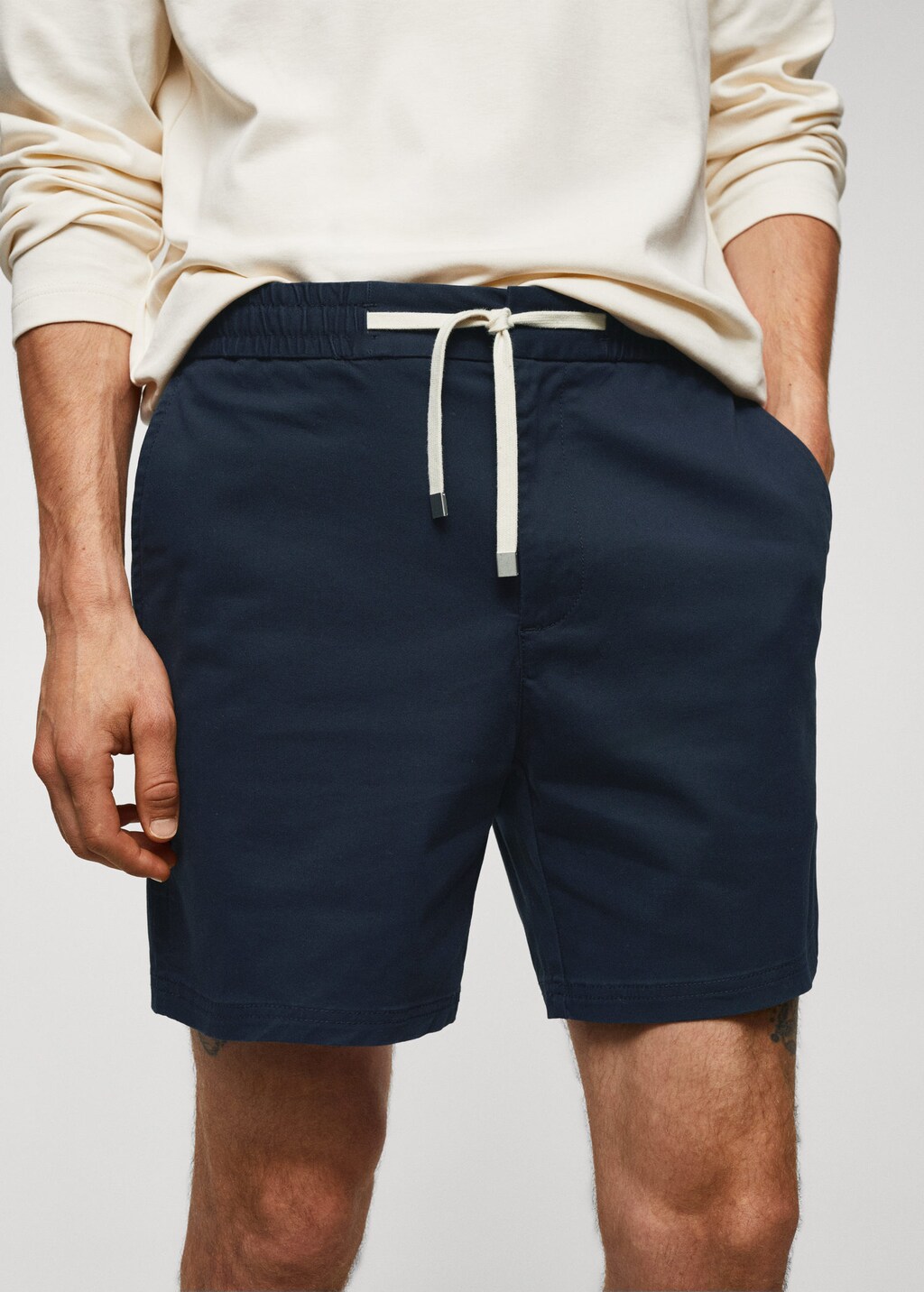 Cotton shorts sales with drawstring