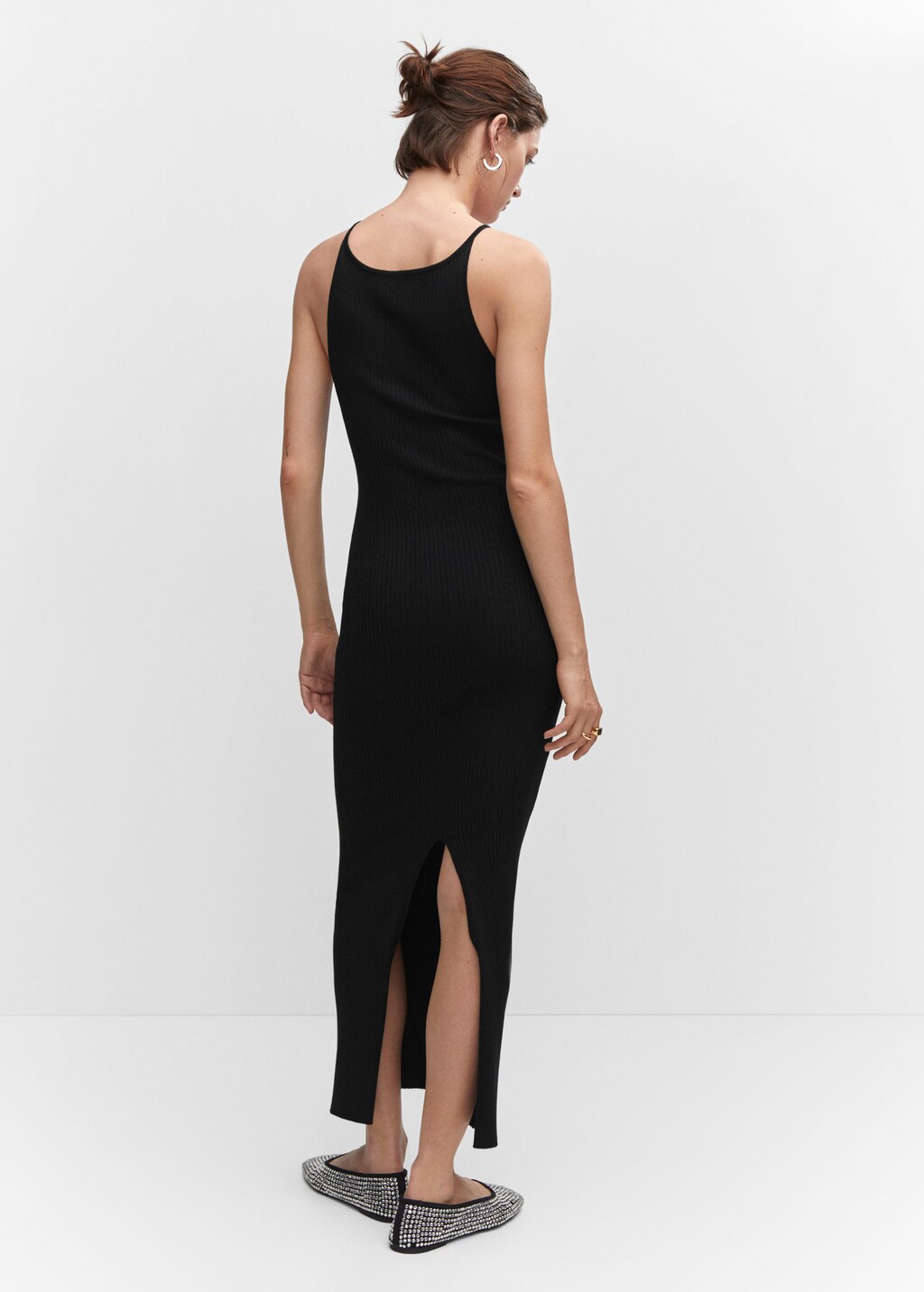 Knit top slit dress