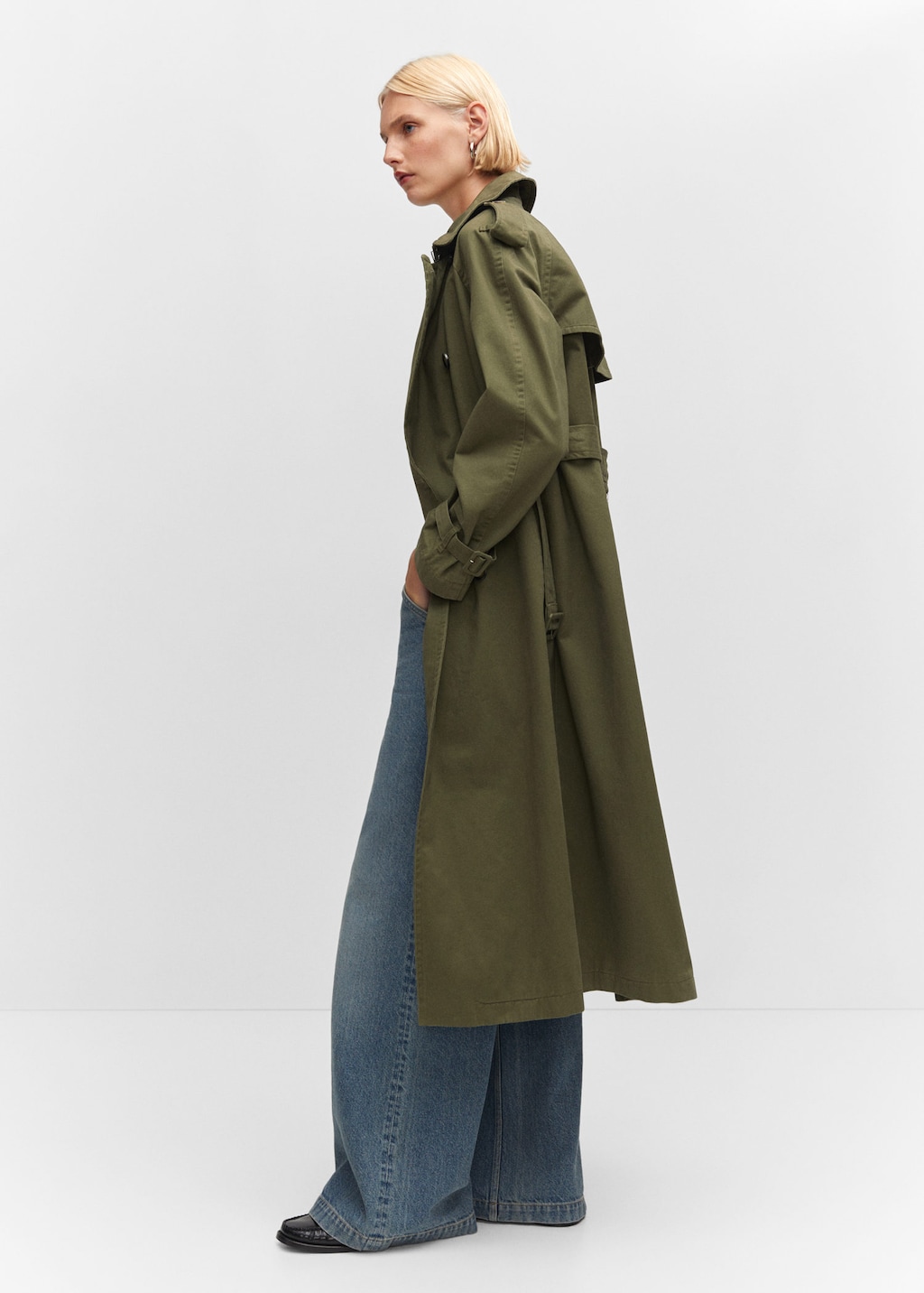 Cotton lapel trench | MANGO