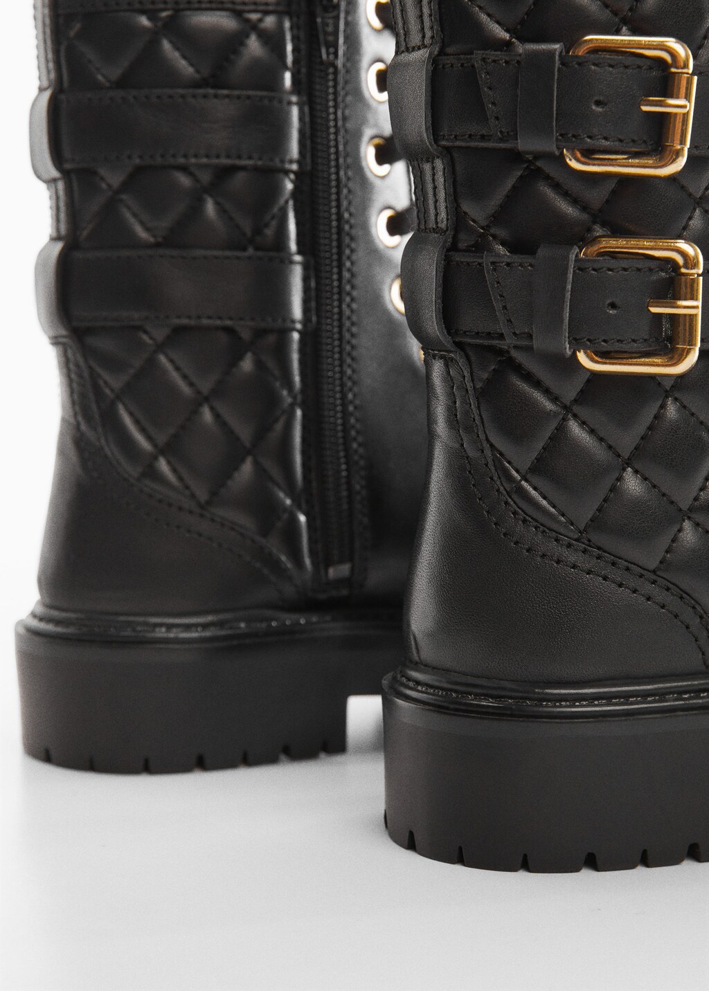 Military leather ankle boots MANGO