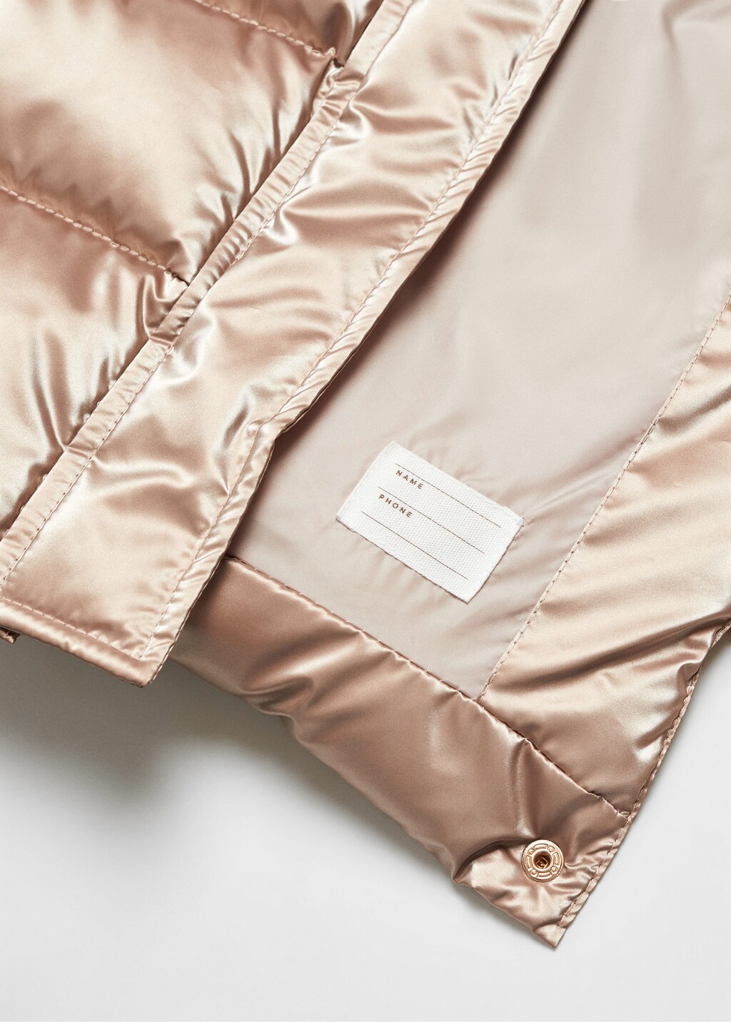 Gold metallic puffer outlet jacket