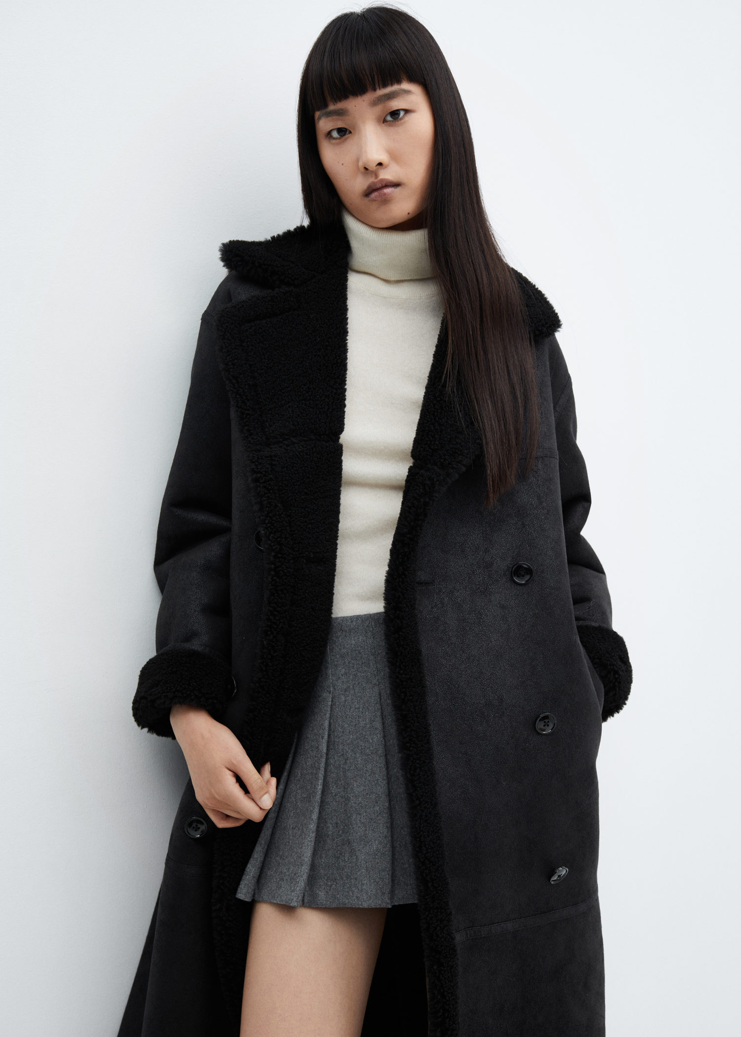 double faced jacket mango