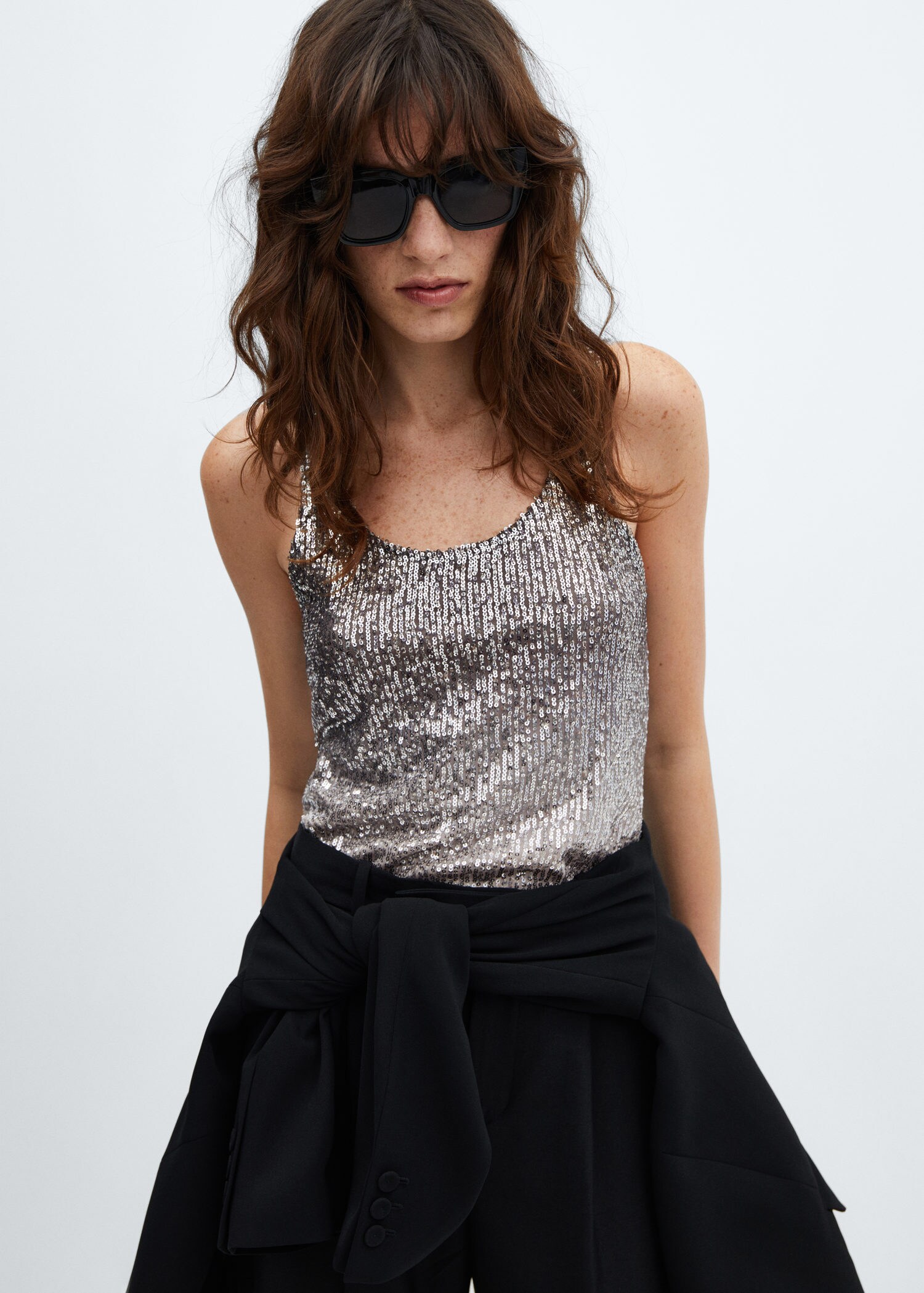 Sequined strap top