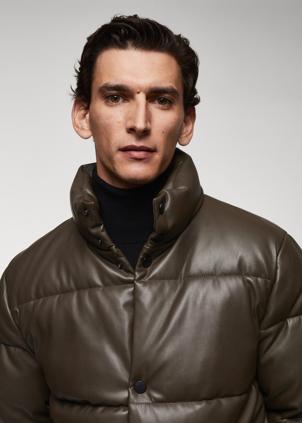 Mango quilted leather jacket top