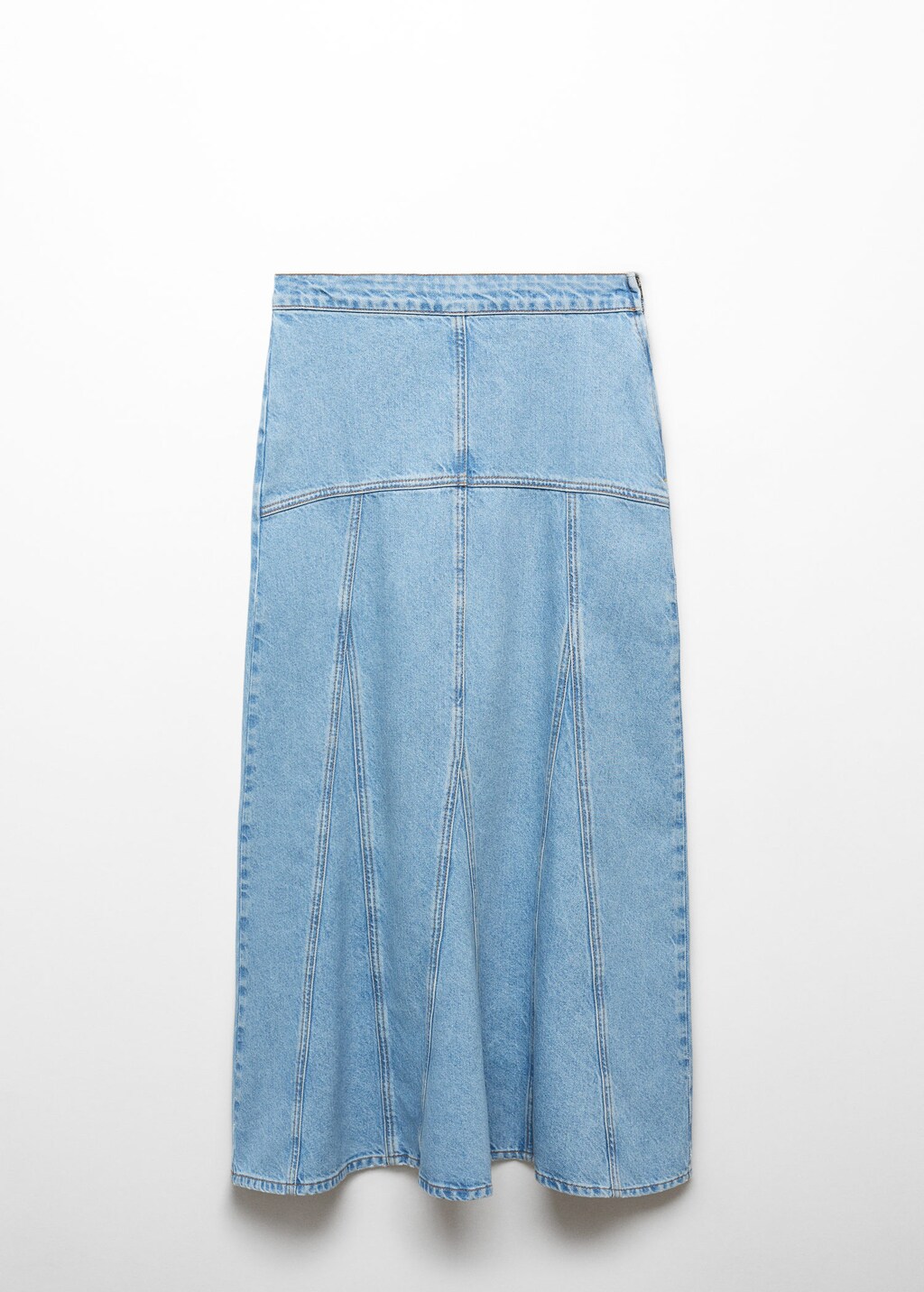 Jupe longue en jean coutures MANGO