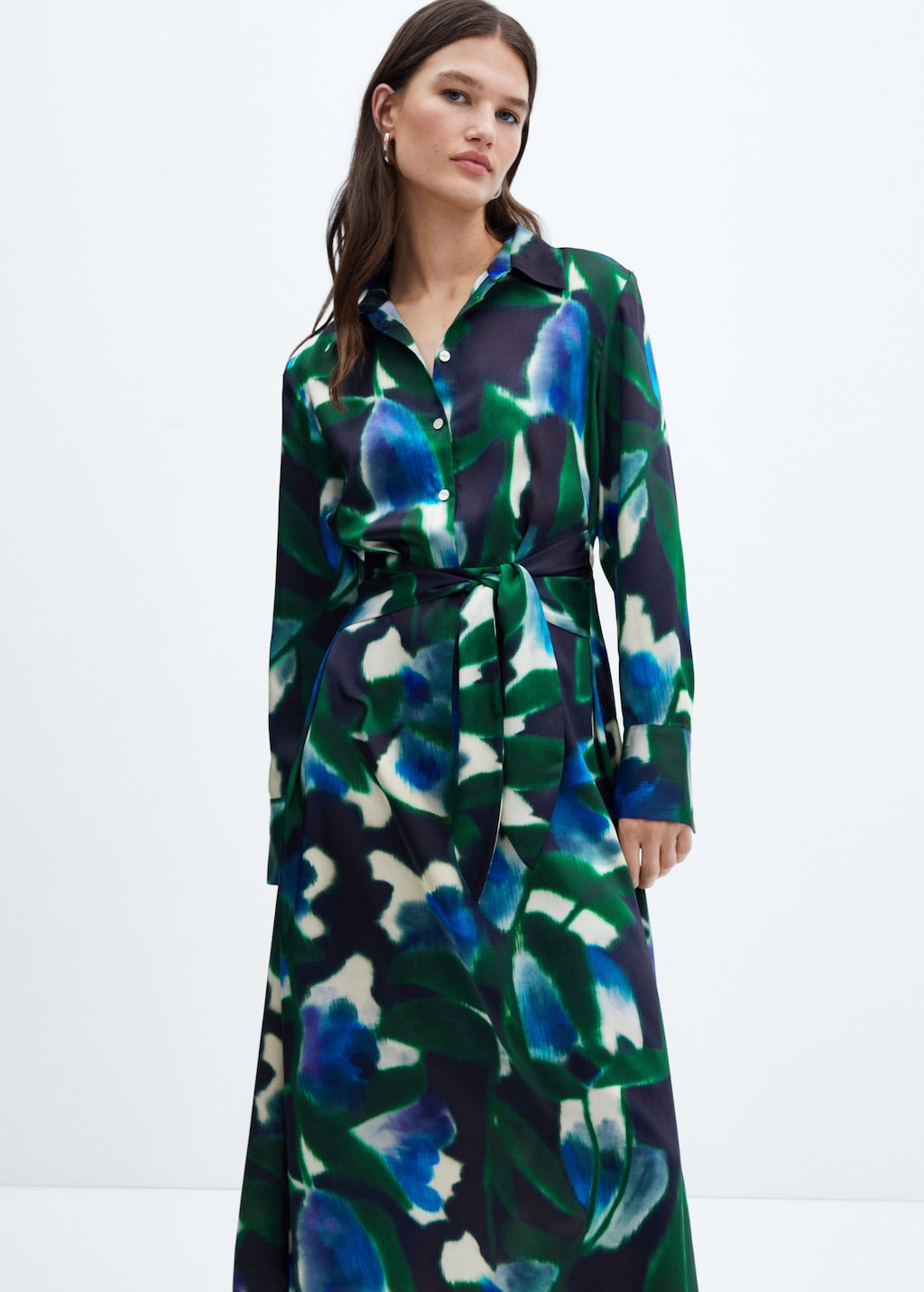 Long flowy top shirt dress