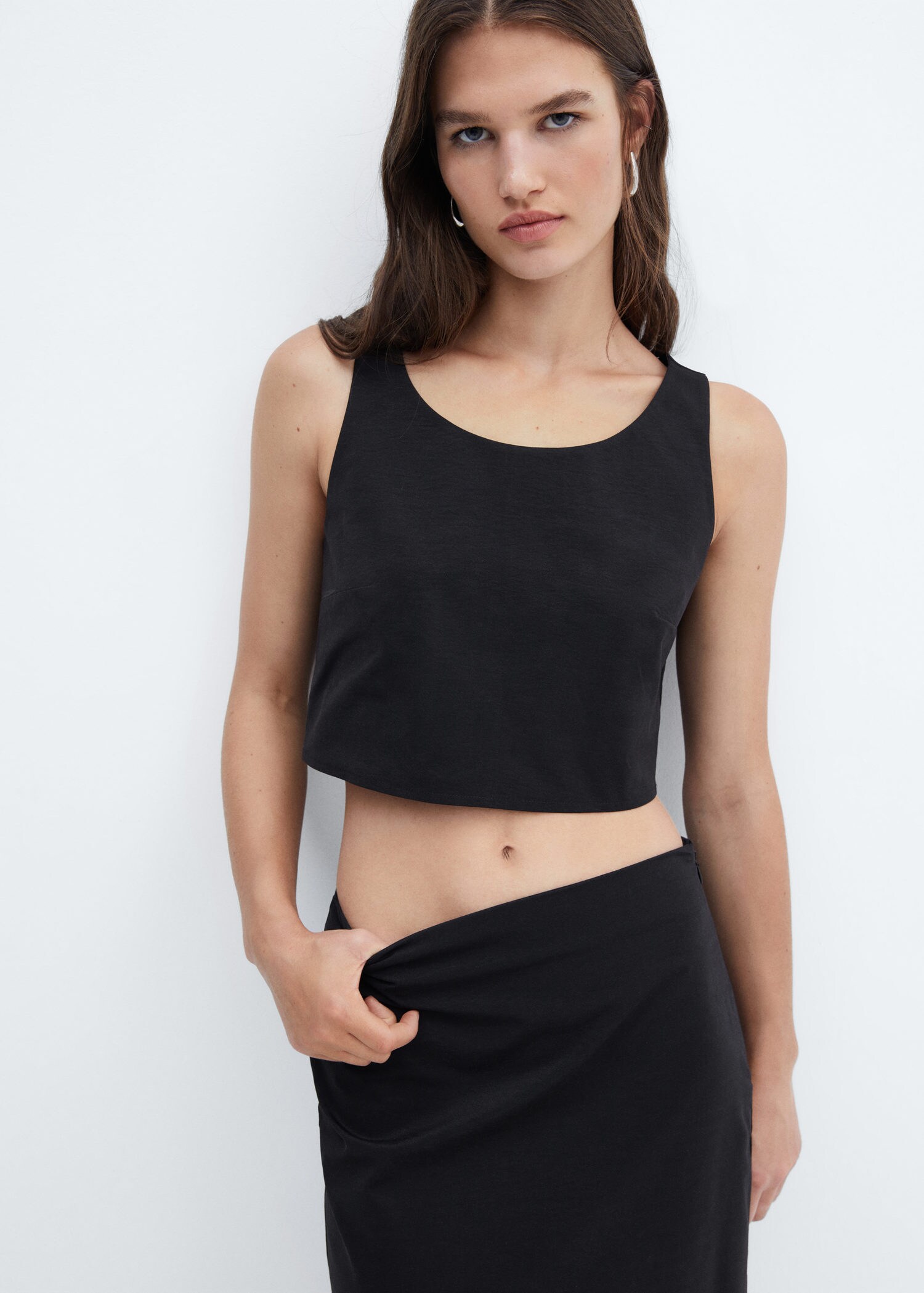 Crop top with wide straps | MANGO