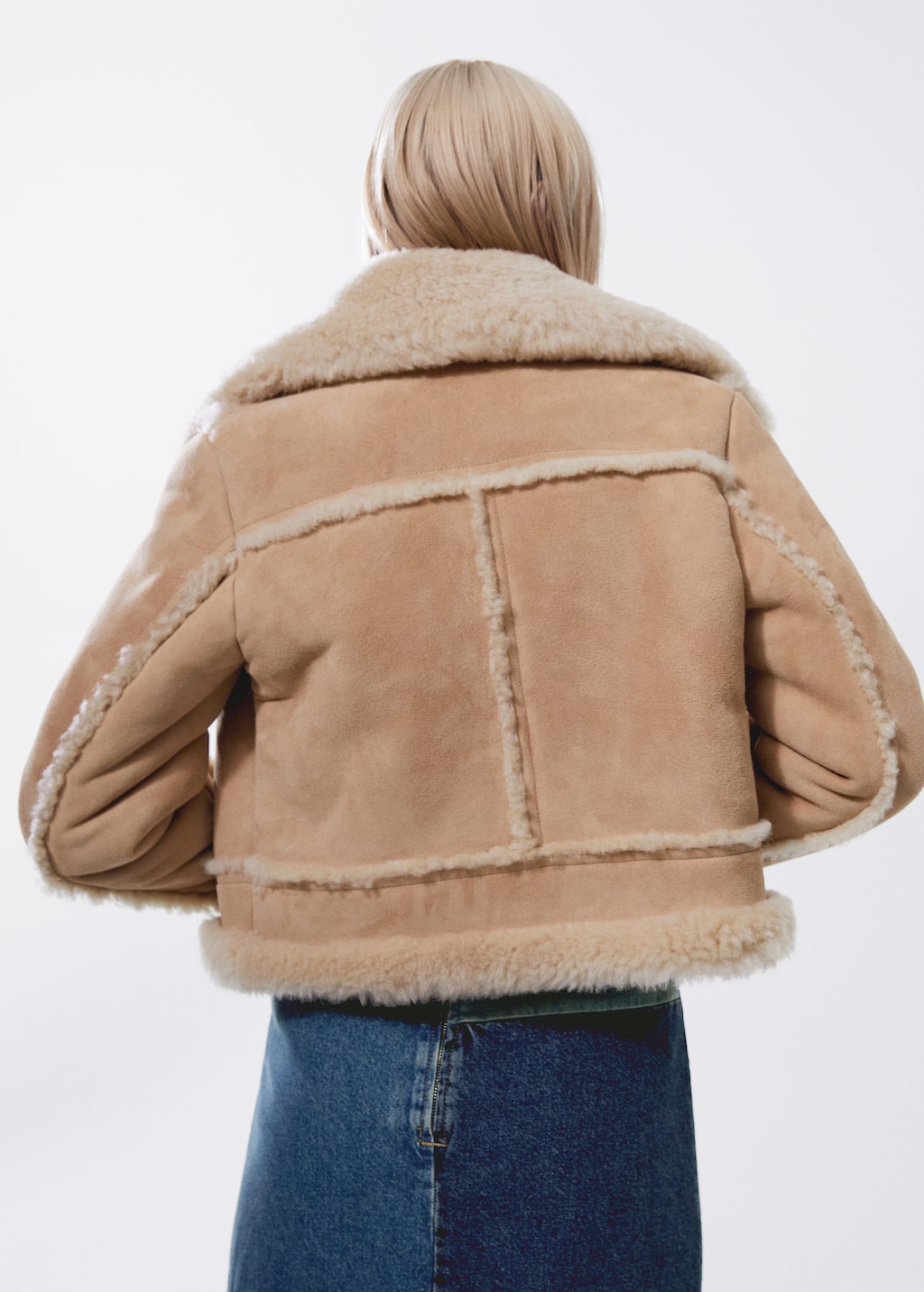 Women's shearling shop leather jacket