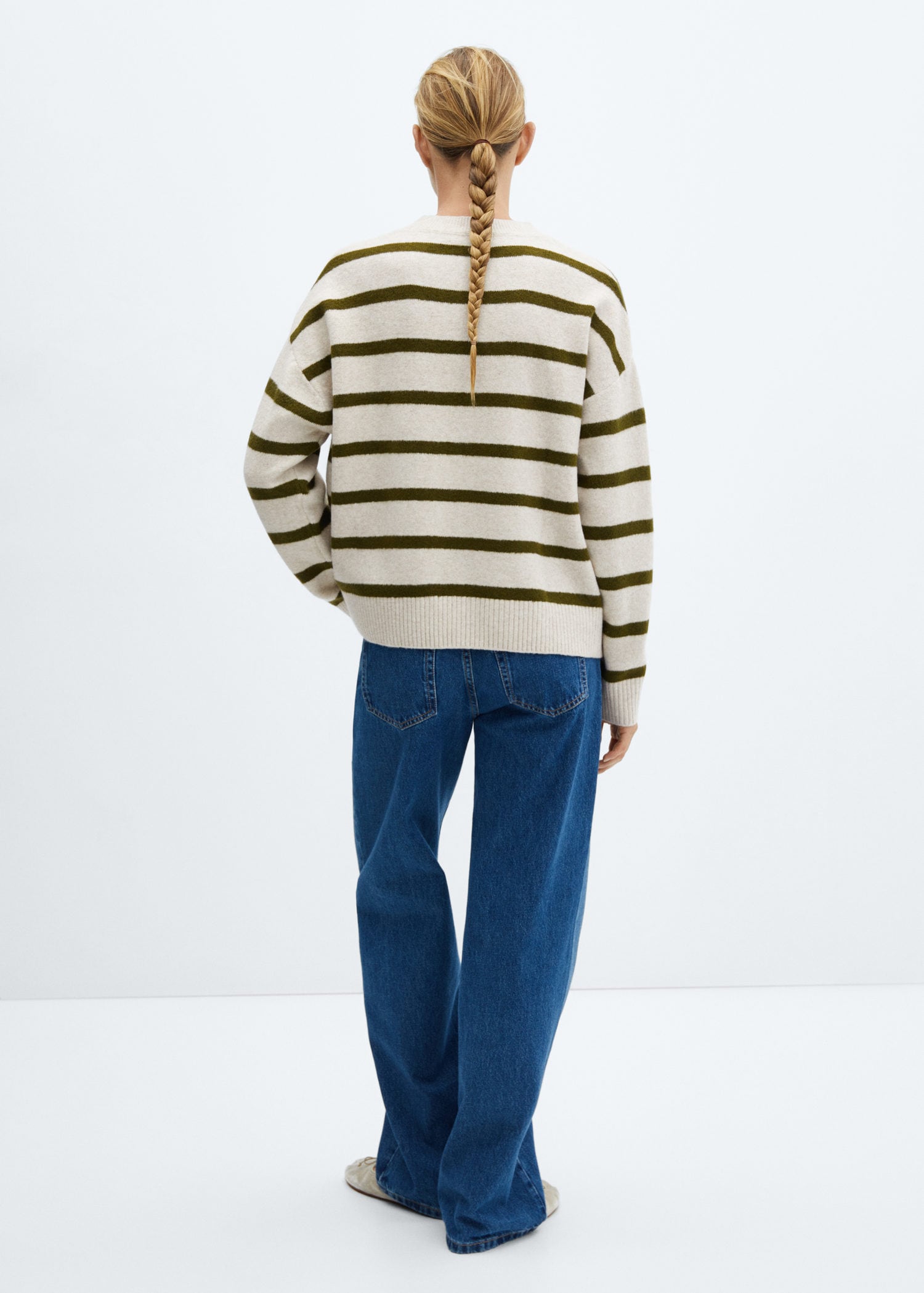 Round Neck Striped Sweater main image 1