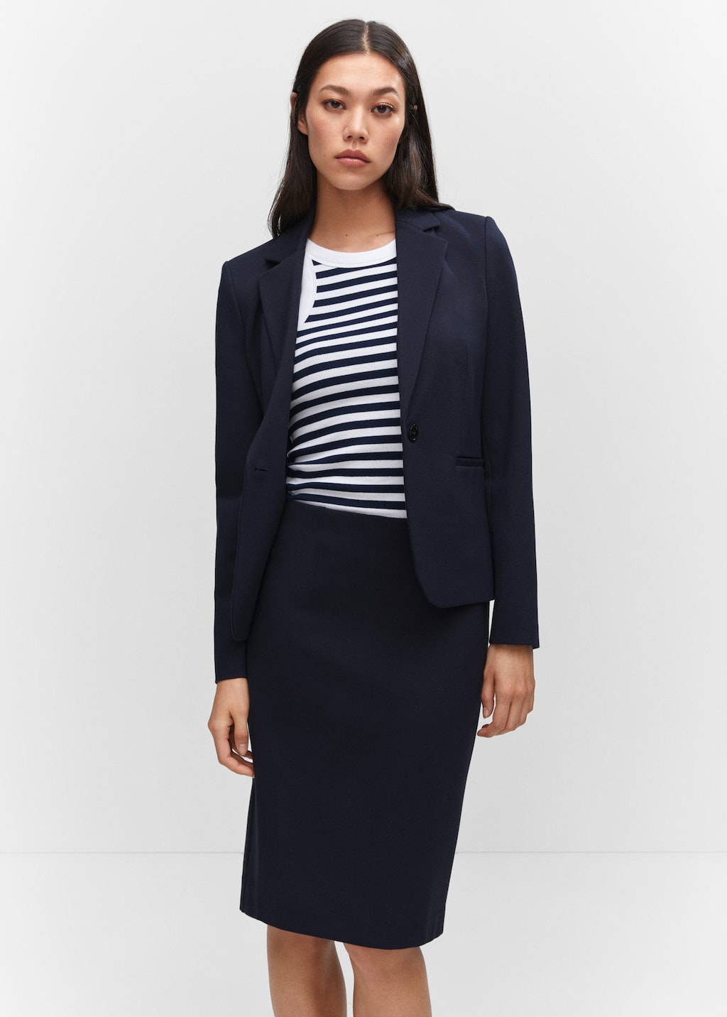 Marks and spencer clearance navy blue pencil skirt