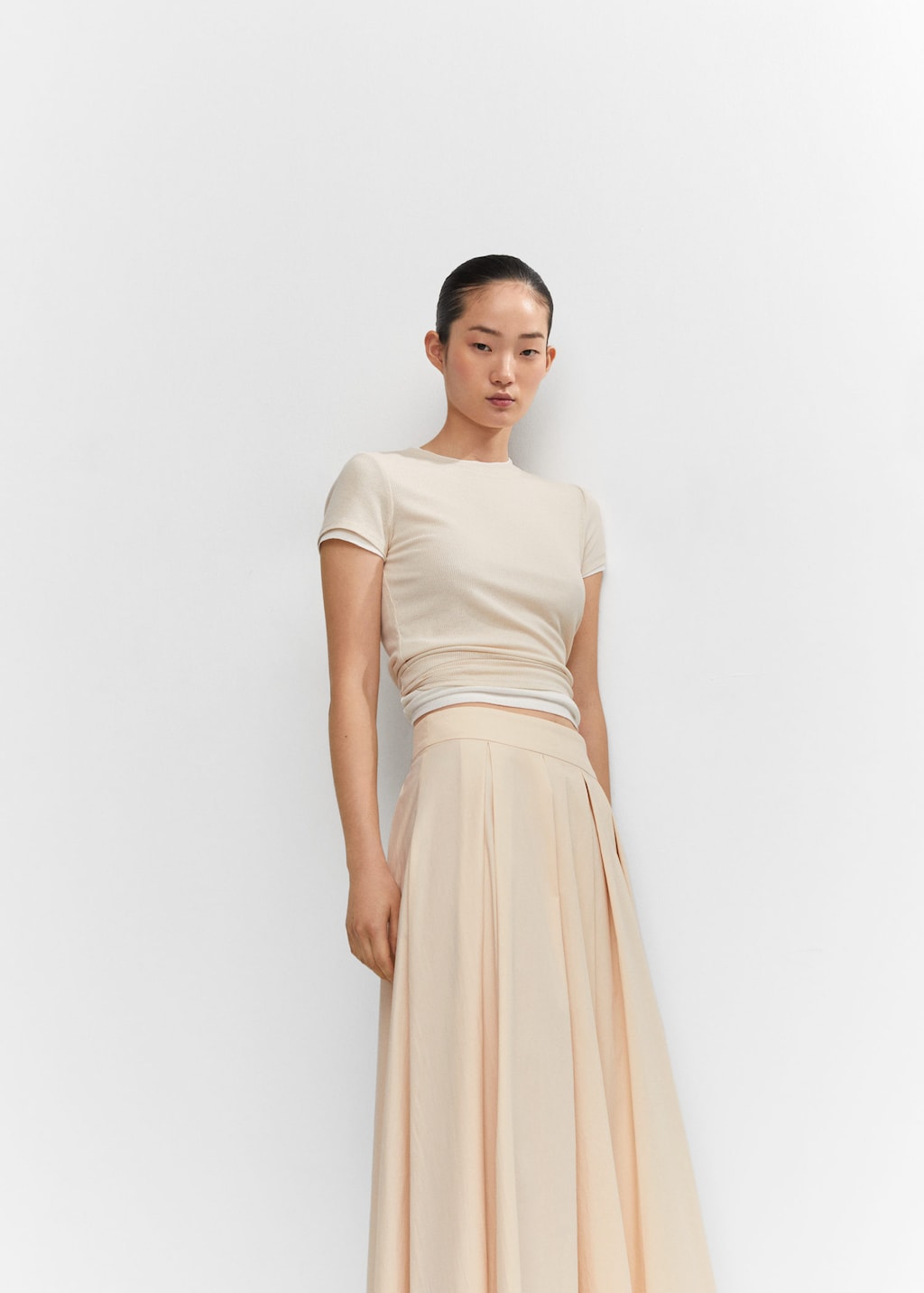 Pleated midi skirt MANGO