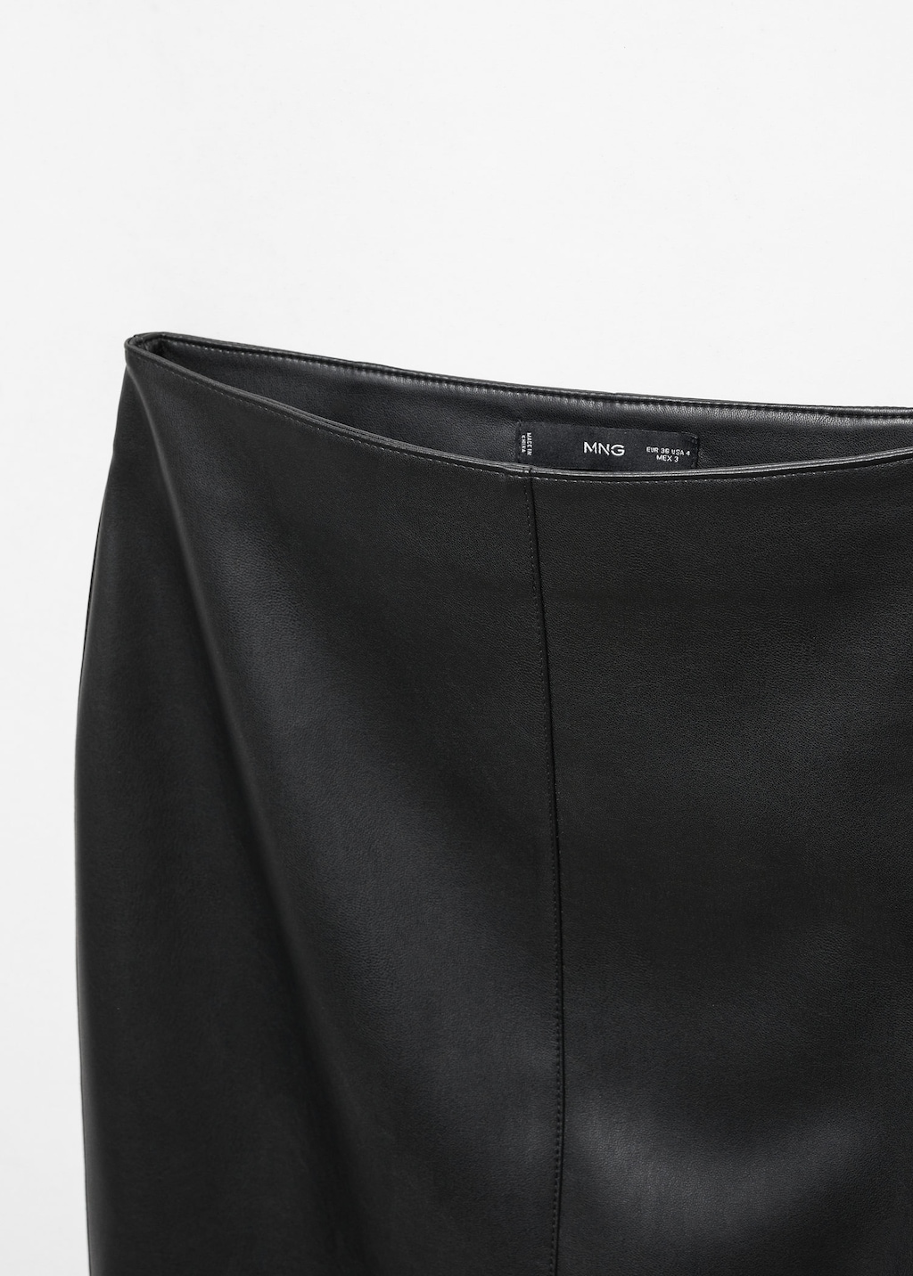 Mango black leather top pencil skirt