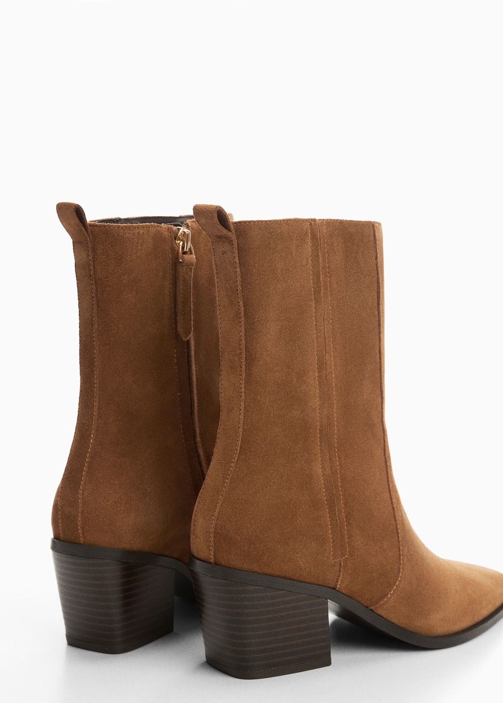Heel suede ankle boot