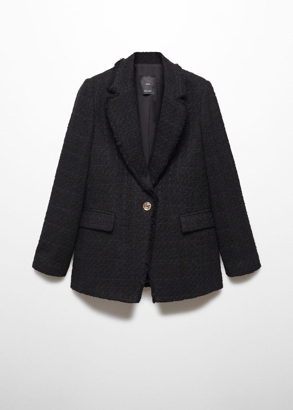 Veste tweed bouton bijou | MANGO