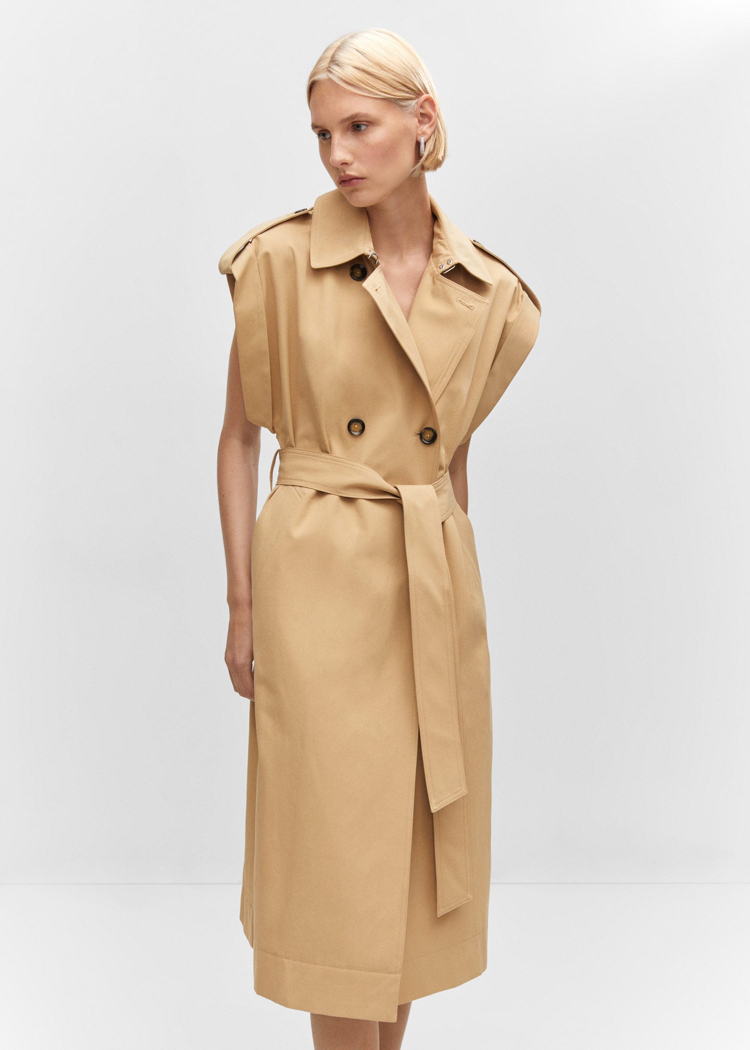 Trench sans manches boutons | MANGO