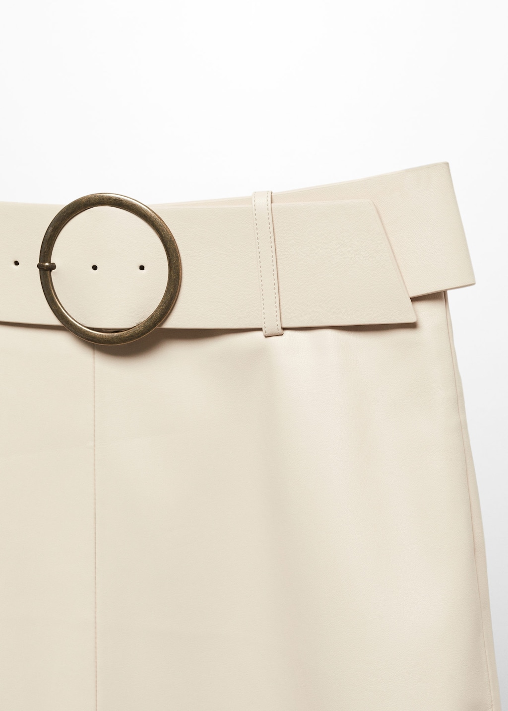 Leather effect midi skirt with belt MANGO
