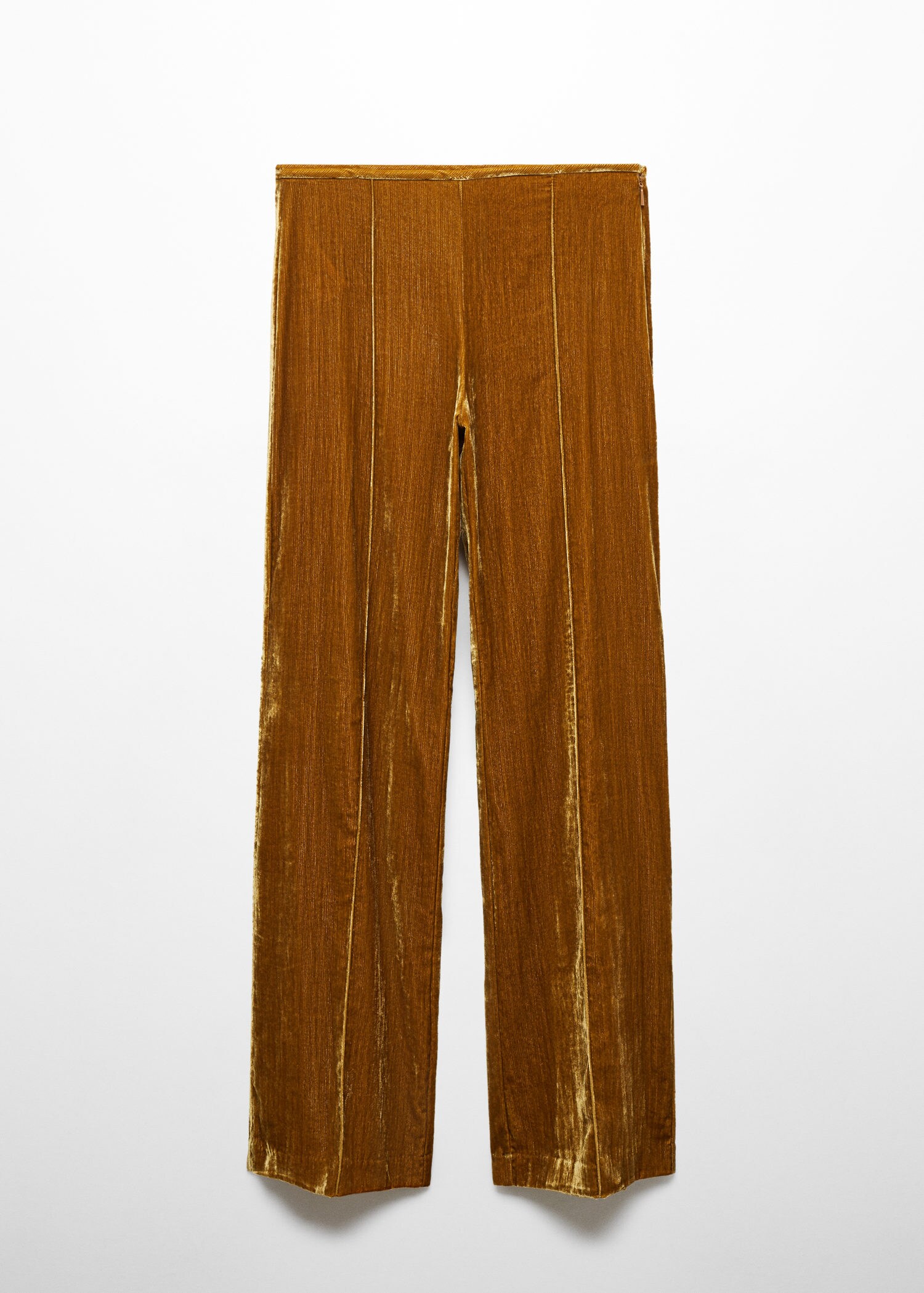 Velvet trousers with seam detail - Woman